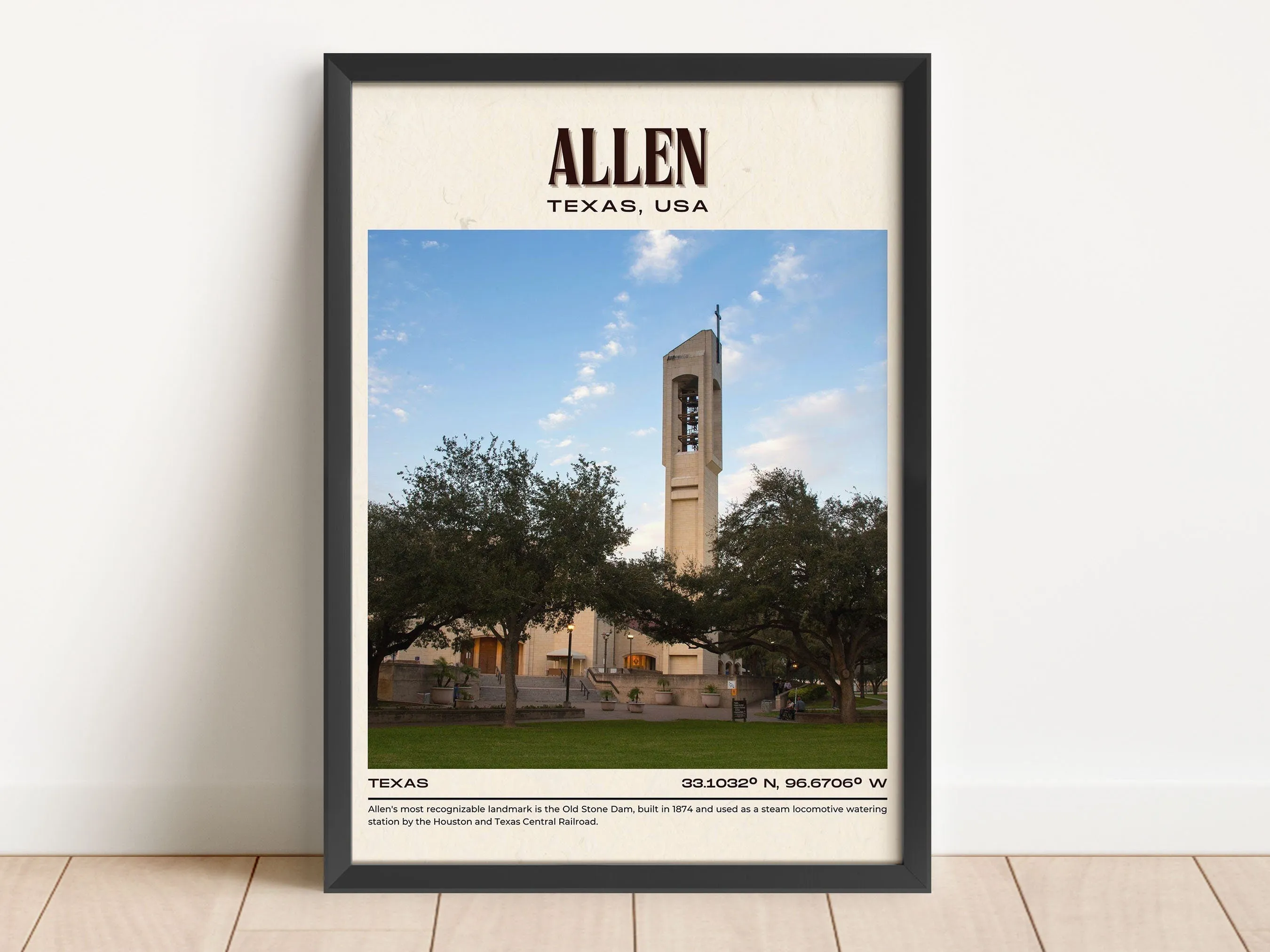 Allen Vintage Wall Art, Texas, USA