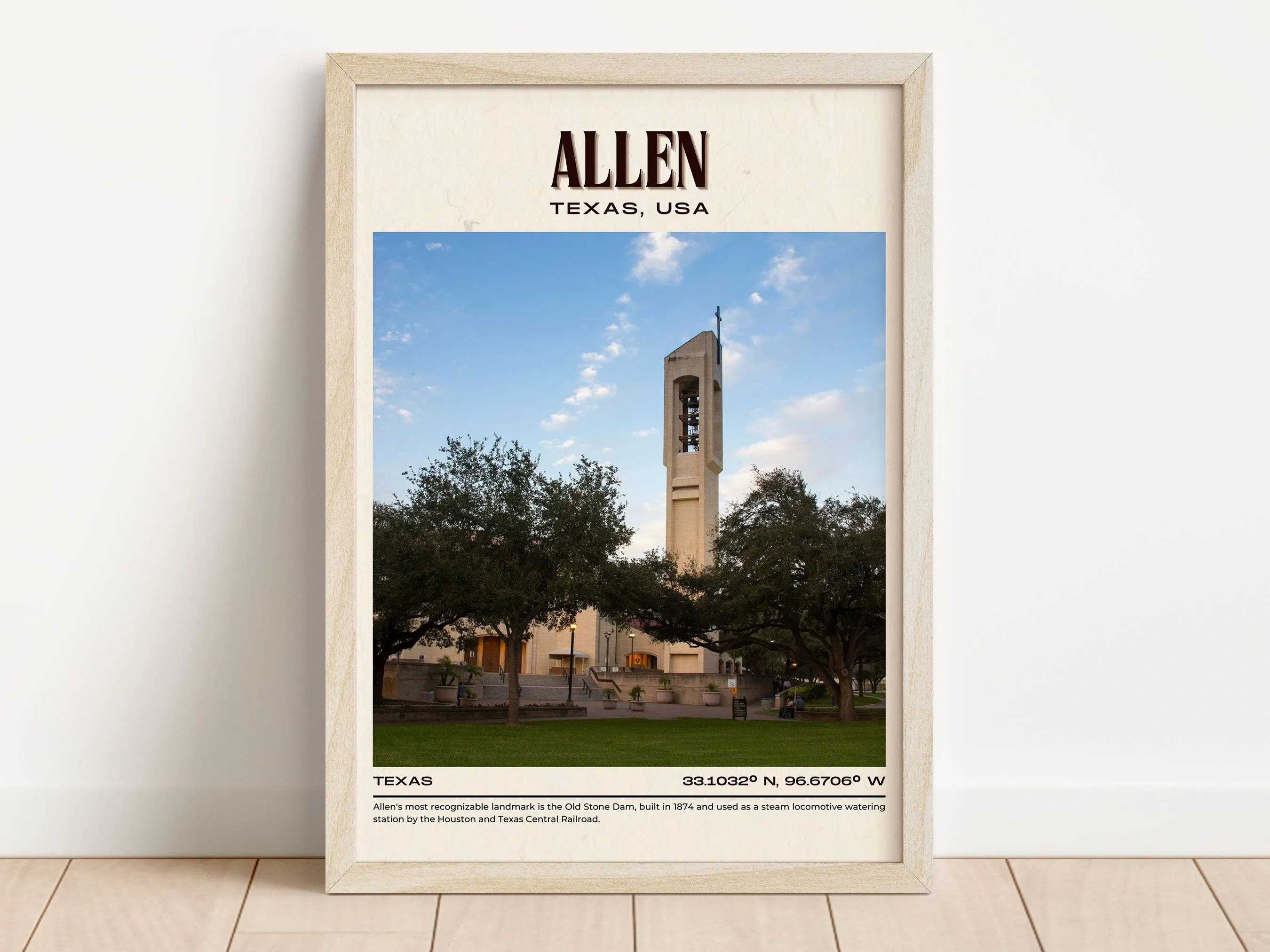 Allen Vintage Wall Art, Texas, USA