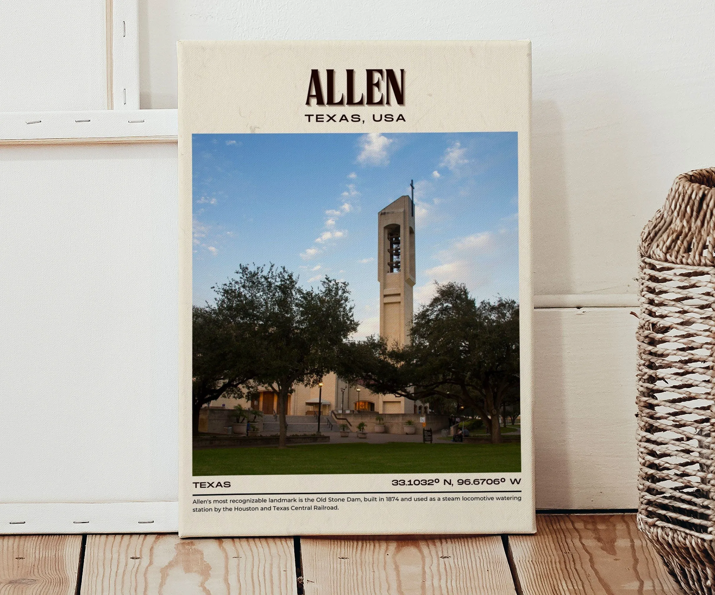 Allen Vintage Wall Art, Texas, USA