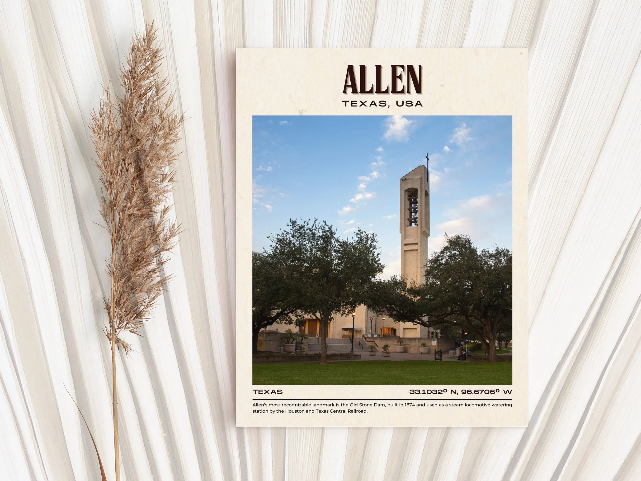 Allen Vintage Wall Art, Texas, USA