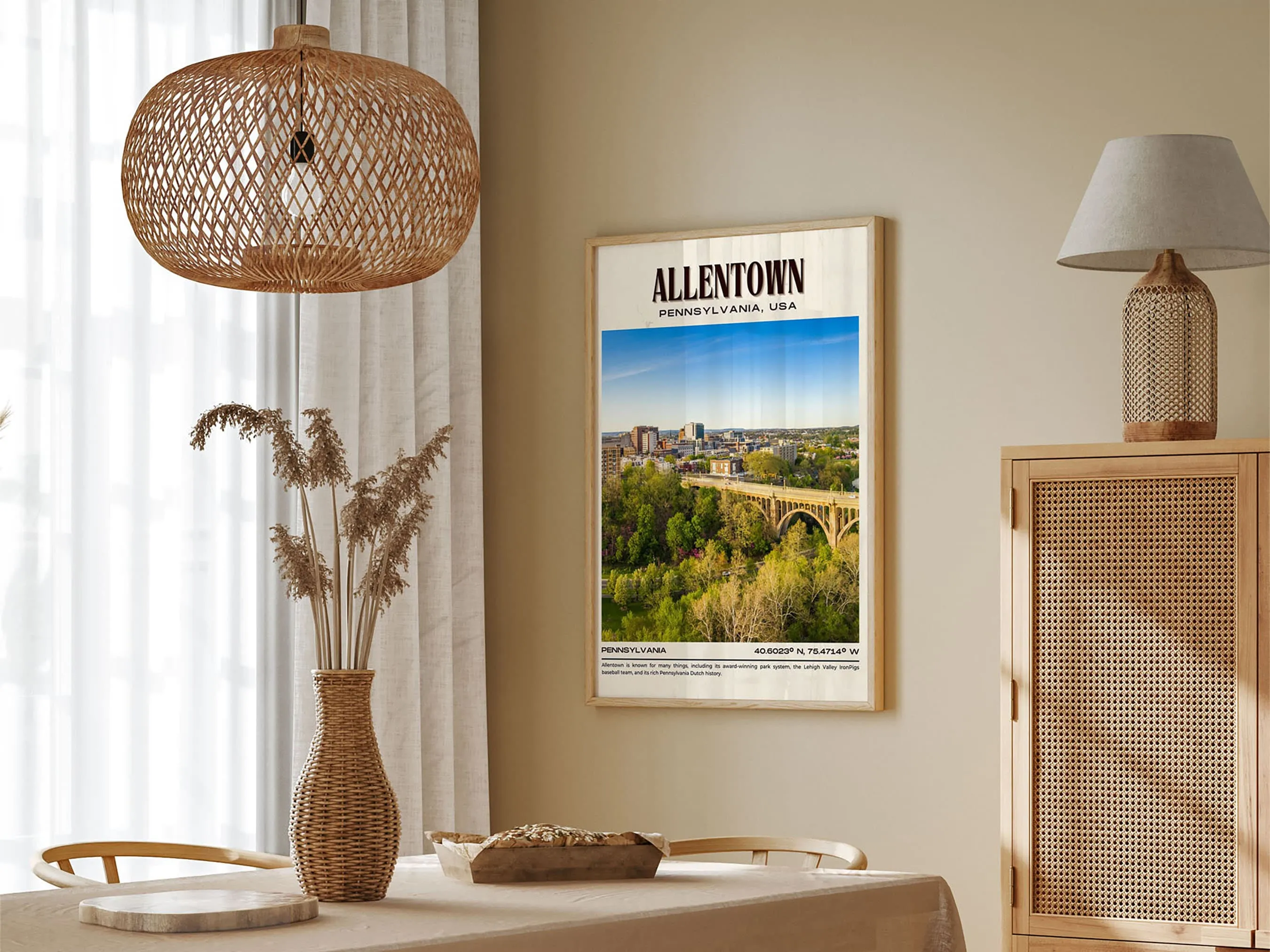 Allentown Vintage Wall Art, Pennsylvania, USA