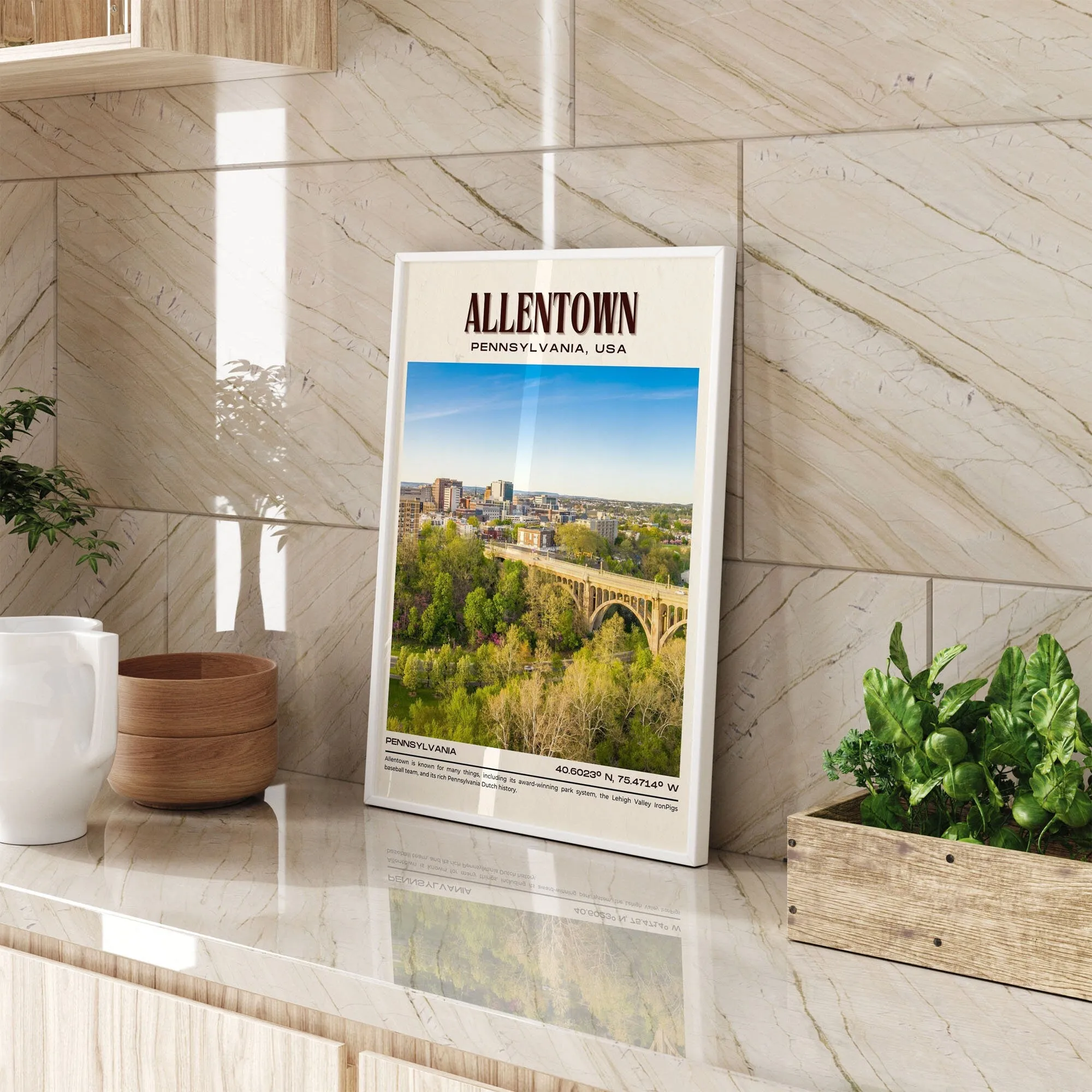 Allentown Vintage Wall Art, Pennsylvania, USA