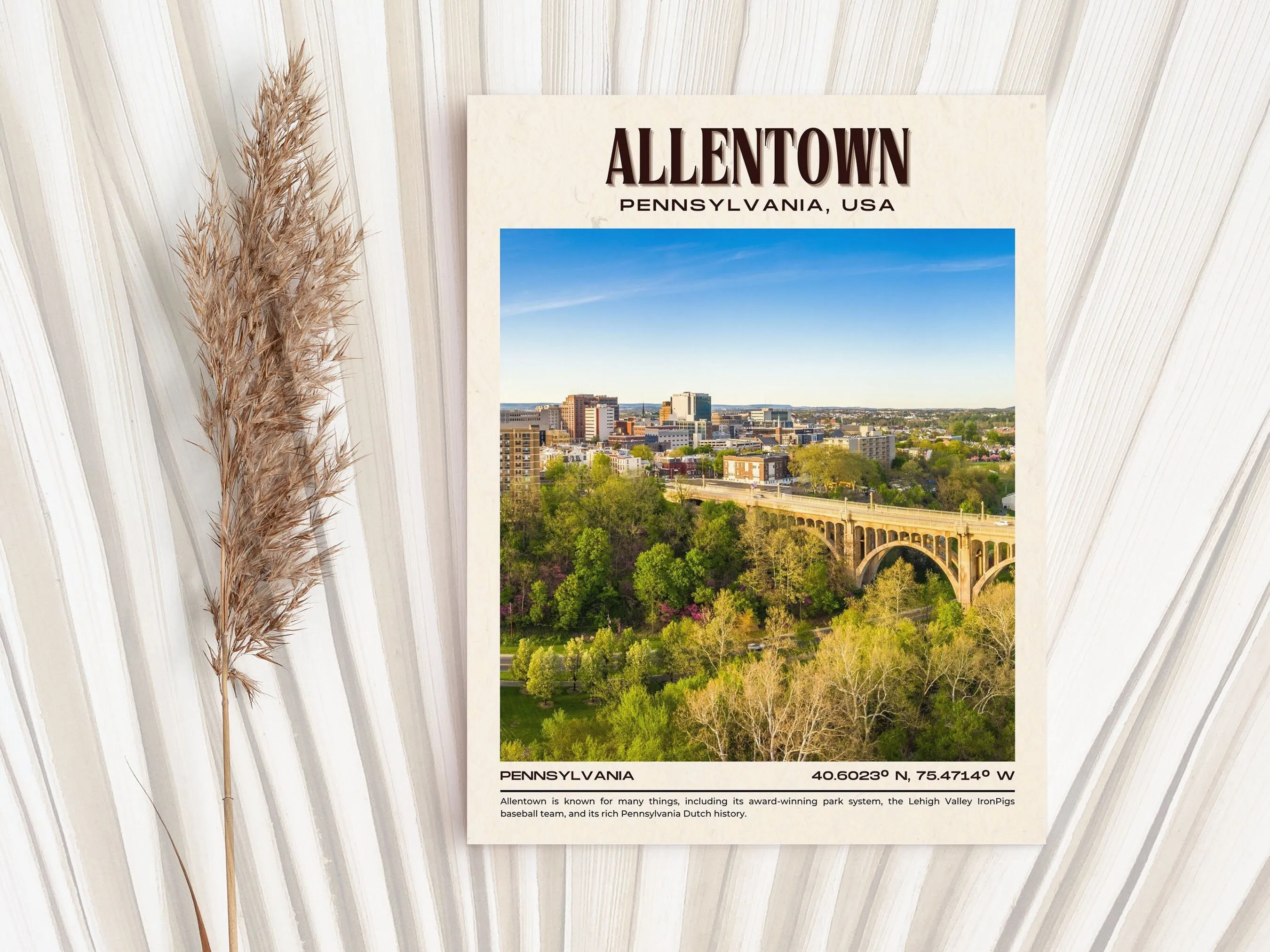 Allentown Vintage Wall Art, Pennsylvania, USA