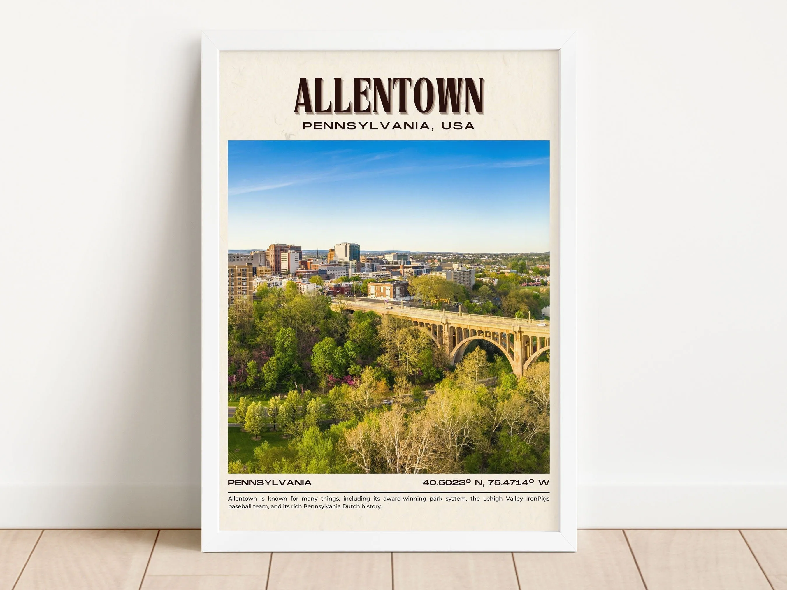 Allentown Vintage Wall Art, Pennsylvania, USA