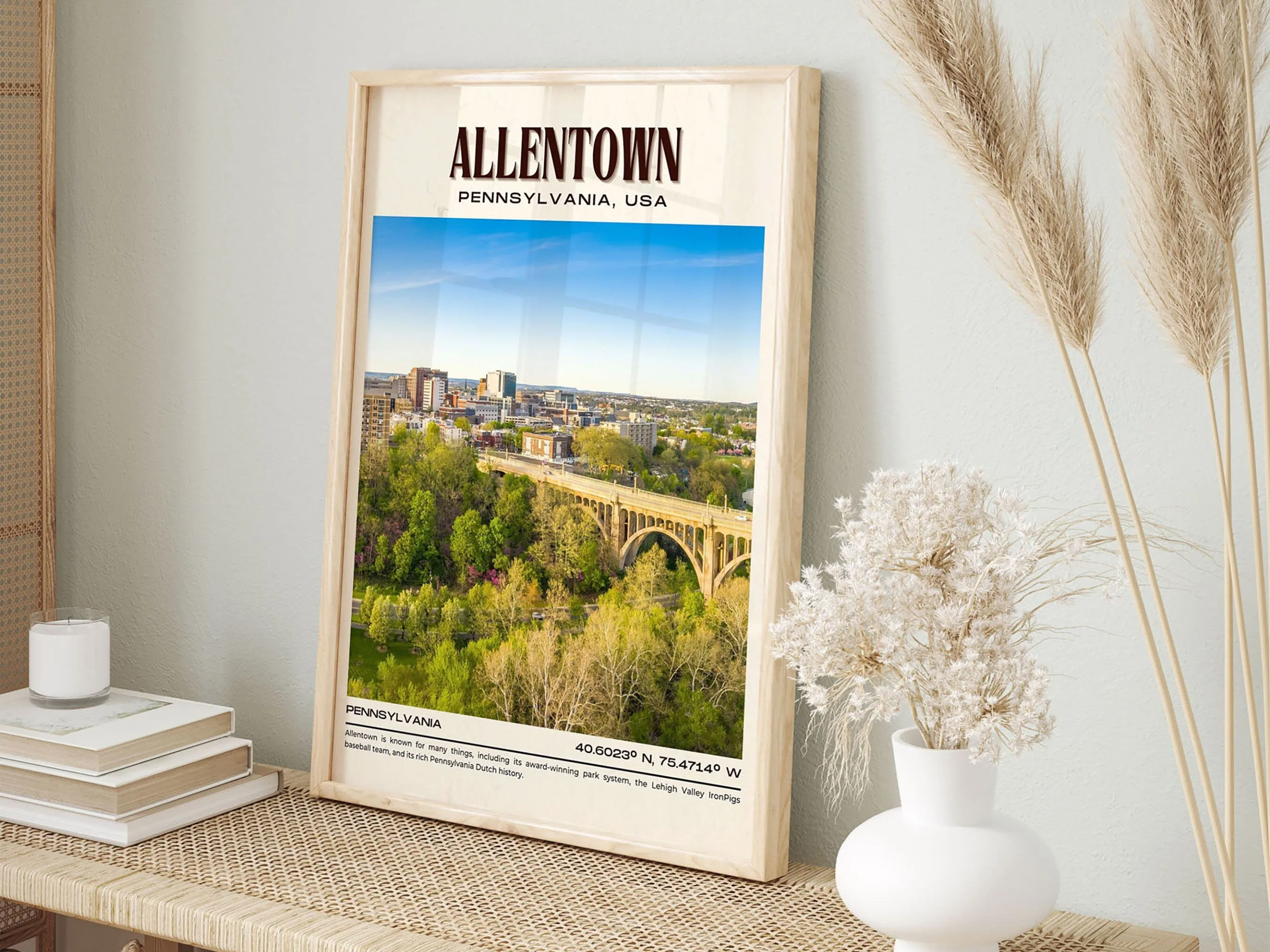 Allentown Vintage Wall Art, Pennsylvania, USA