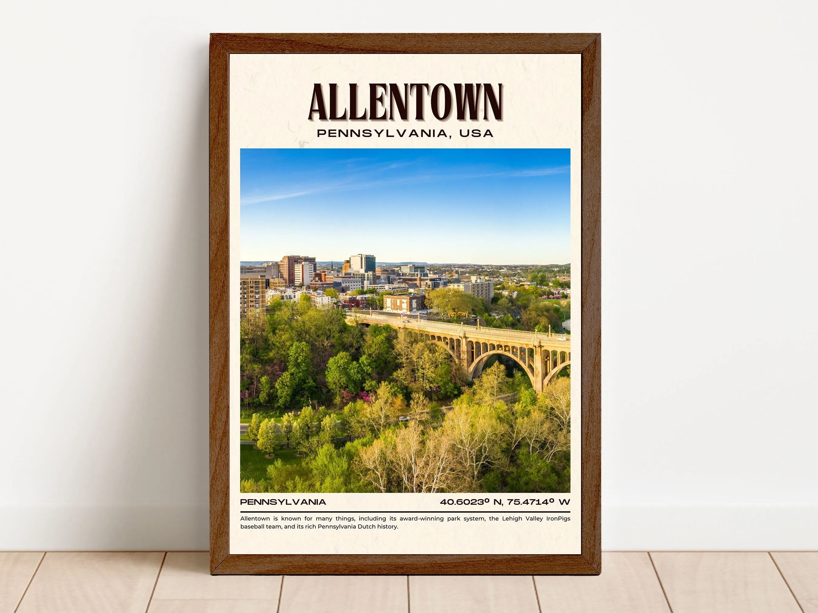 Allentown Vintage Wall Art, Pennsylvania, USA