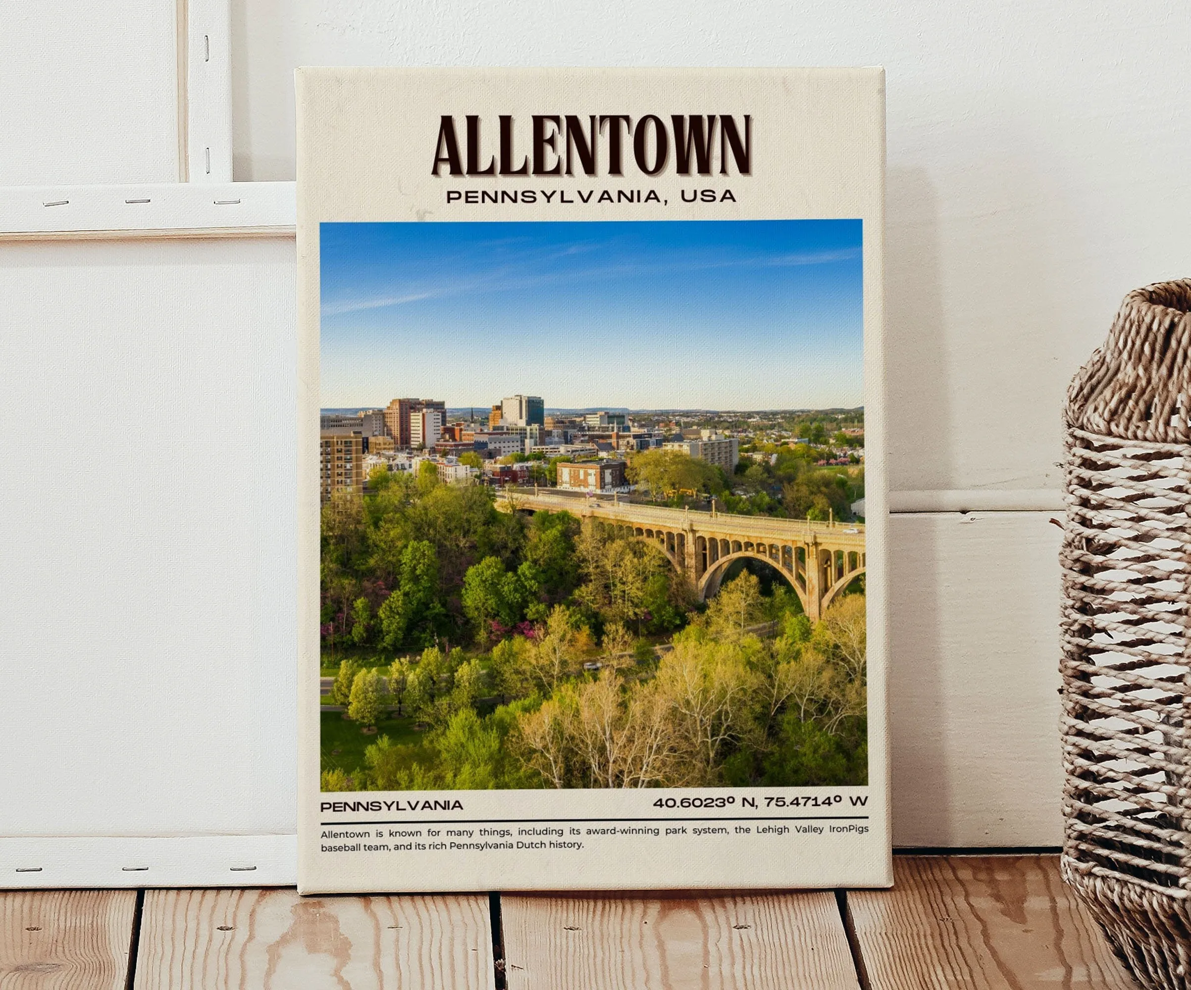 Allentown Vintage Wall Art, Pennsylvania, USA