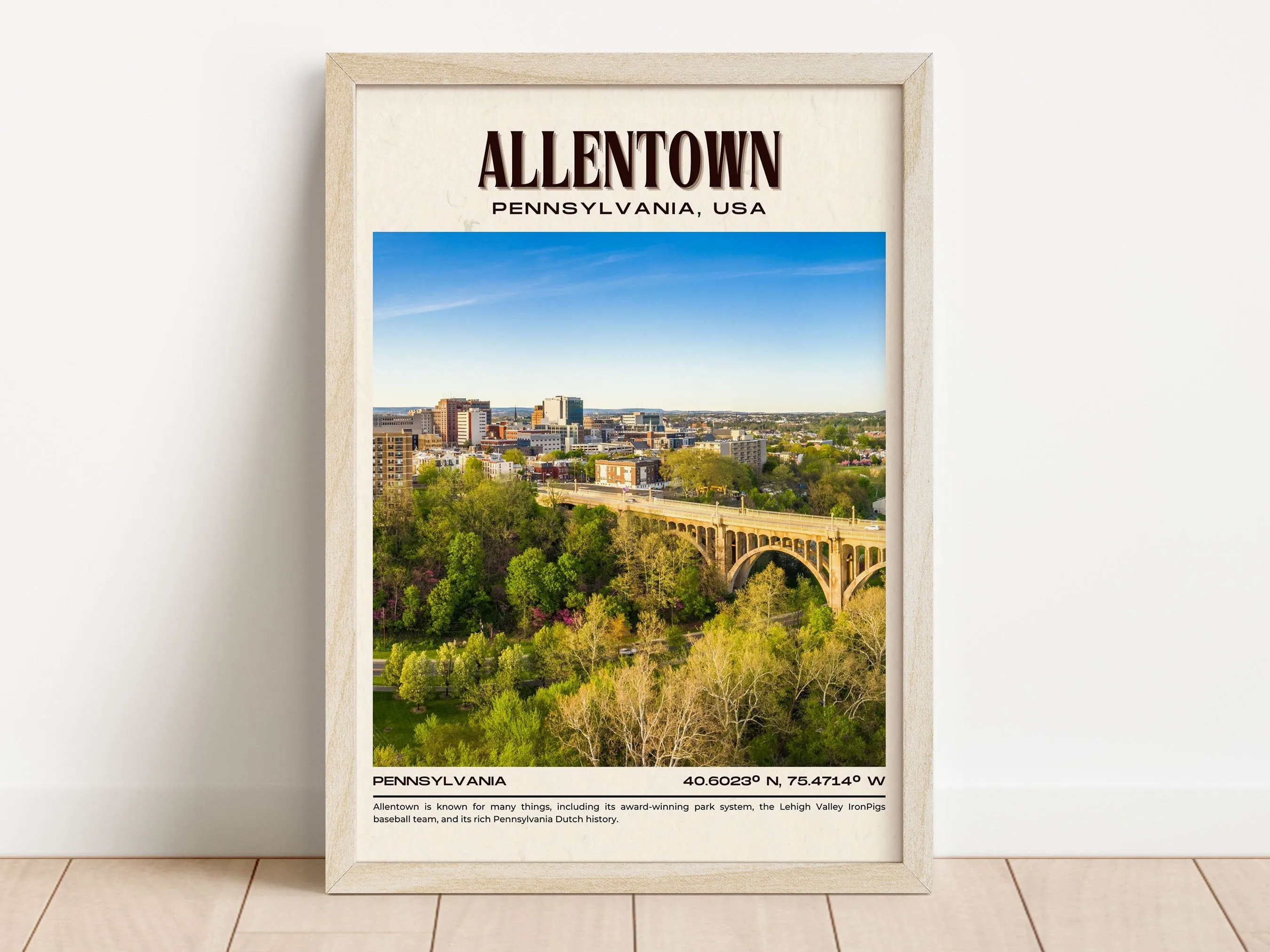 Allentown Vintage Wall Art, Pennsylvania, USA