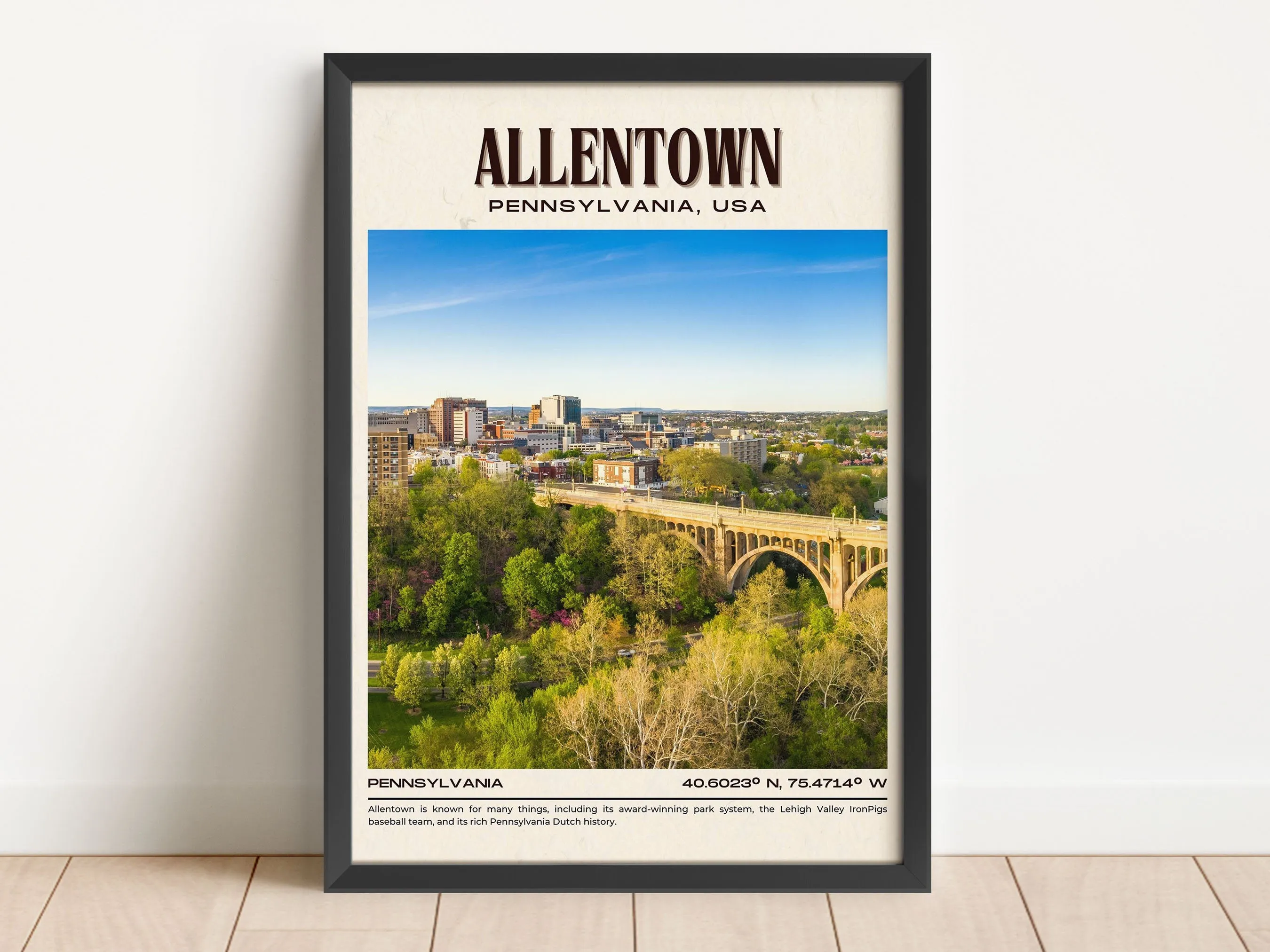 Allentown Vintage Wall Art, Pennsylvania, USA