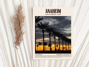Anaheim Vintage Wall Art, California, USA Poster