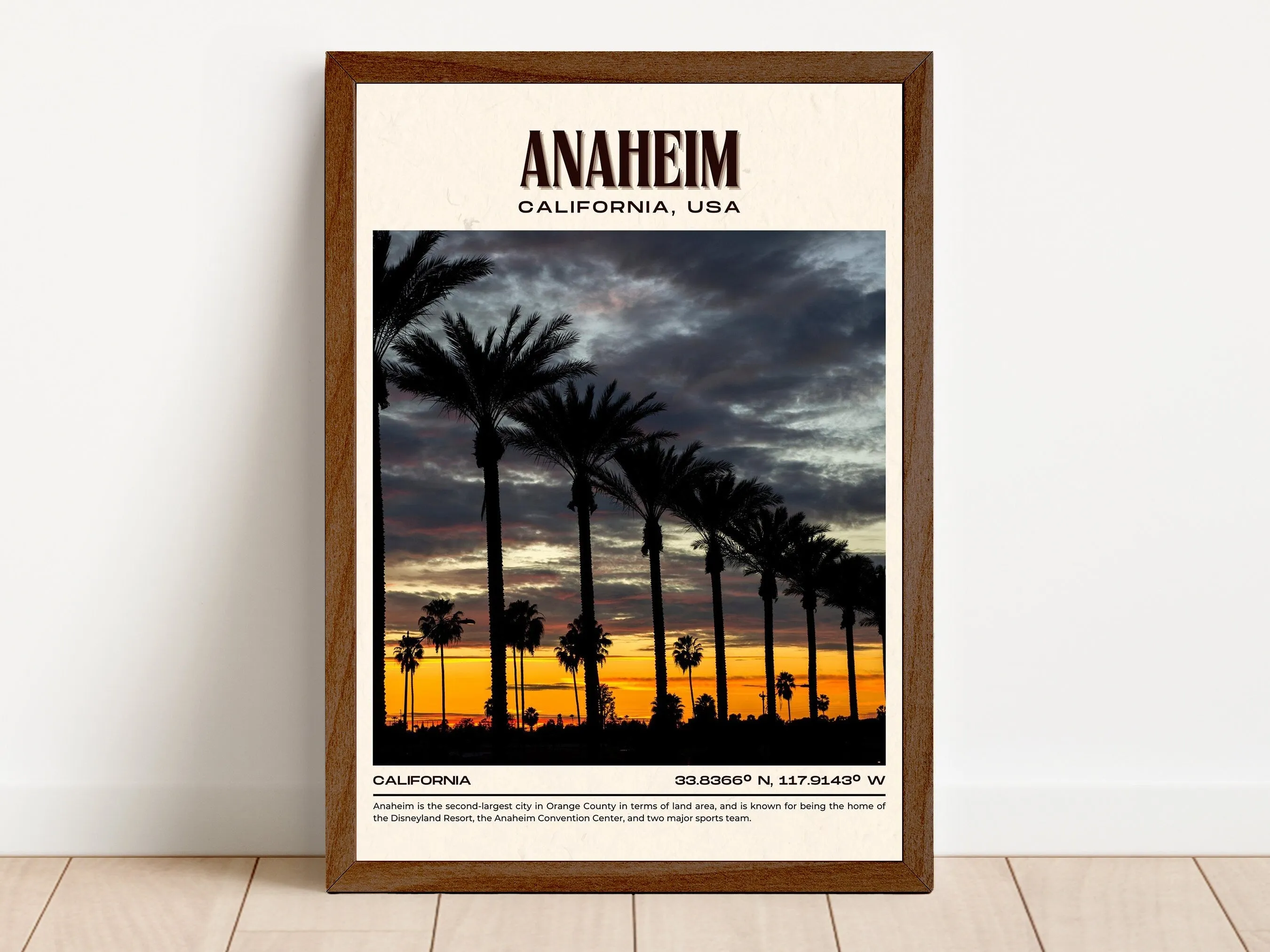 Anaheim Vintage Wall Art, California, USA Poster
