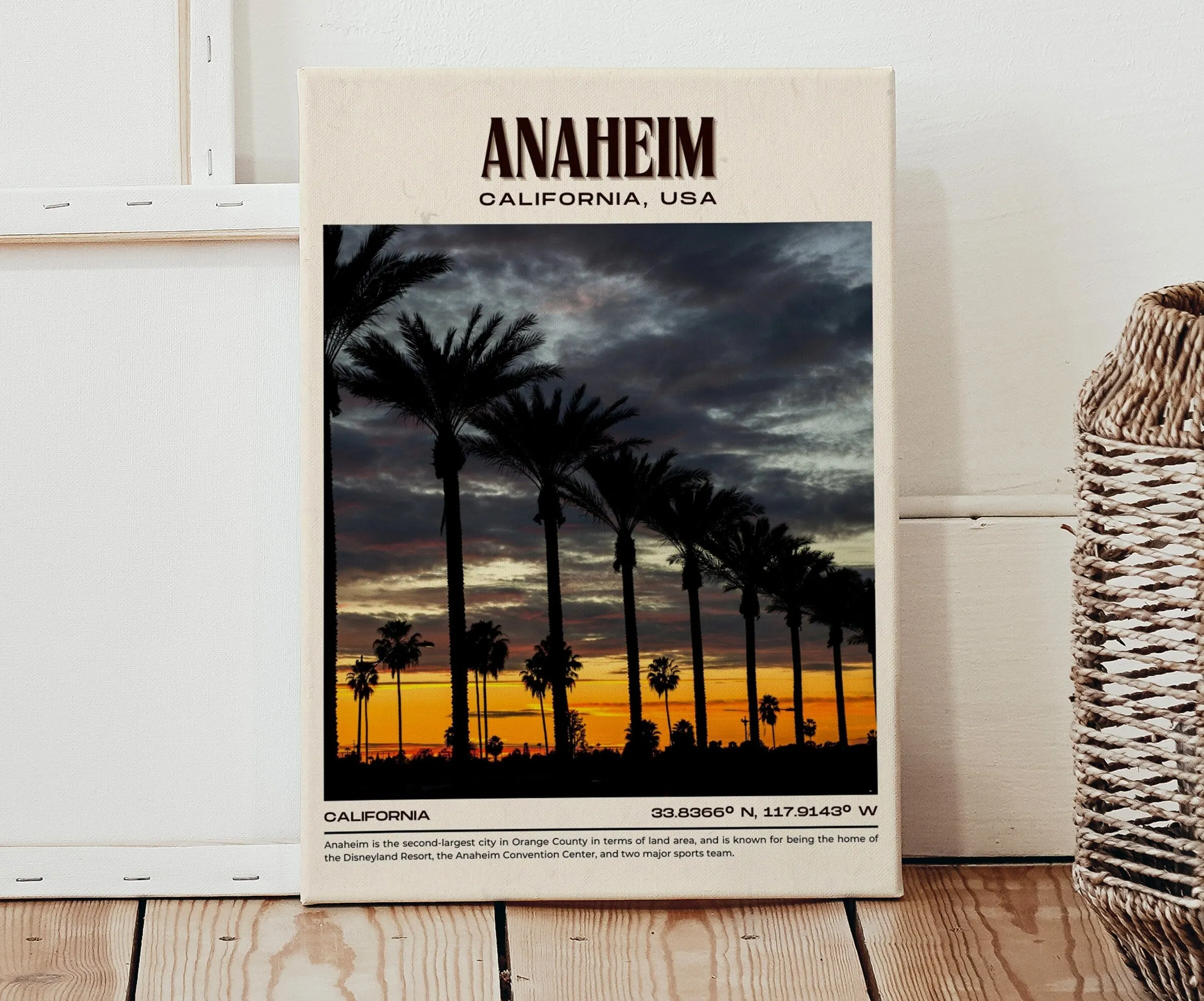 Anaheim Vintage Wall Art, California, USA Poster