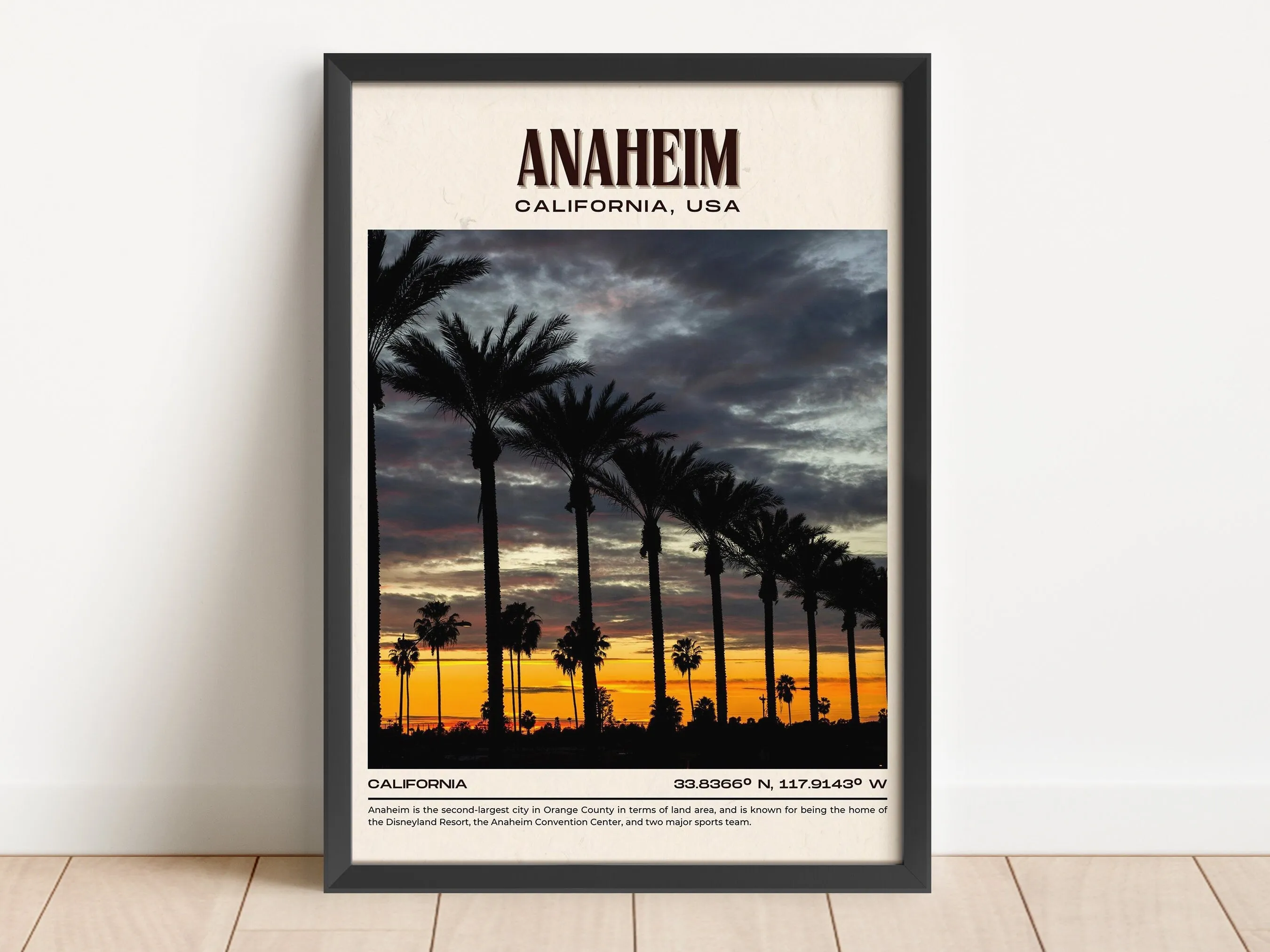 Anaheim Vintage Wall Art, California, USA Poster