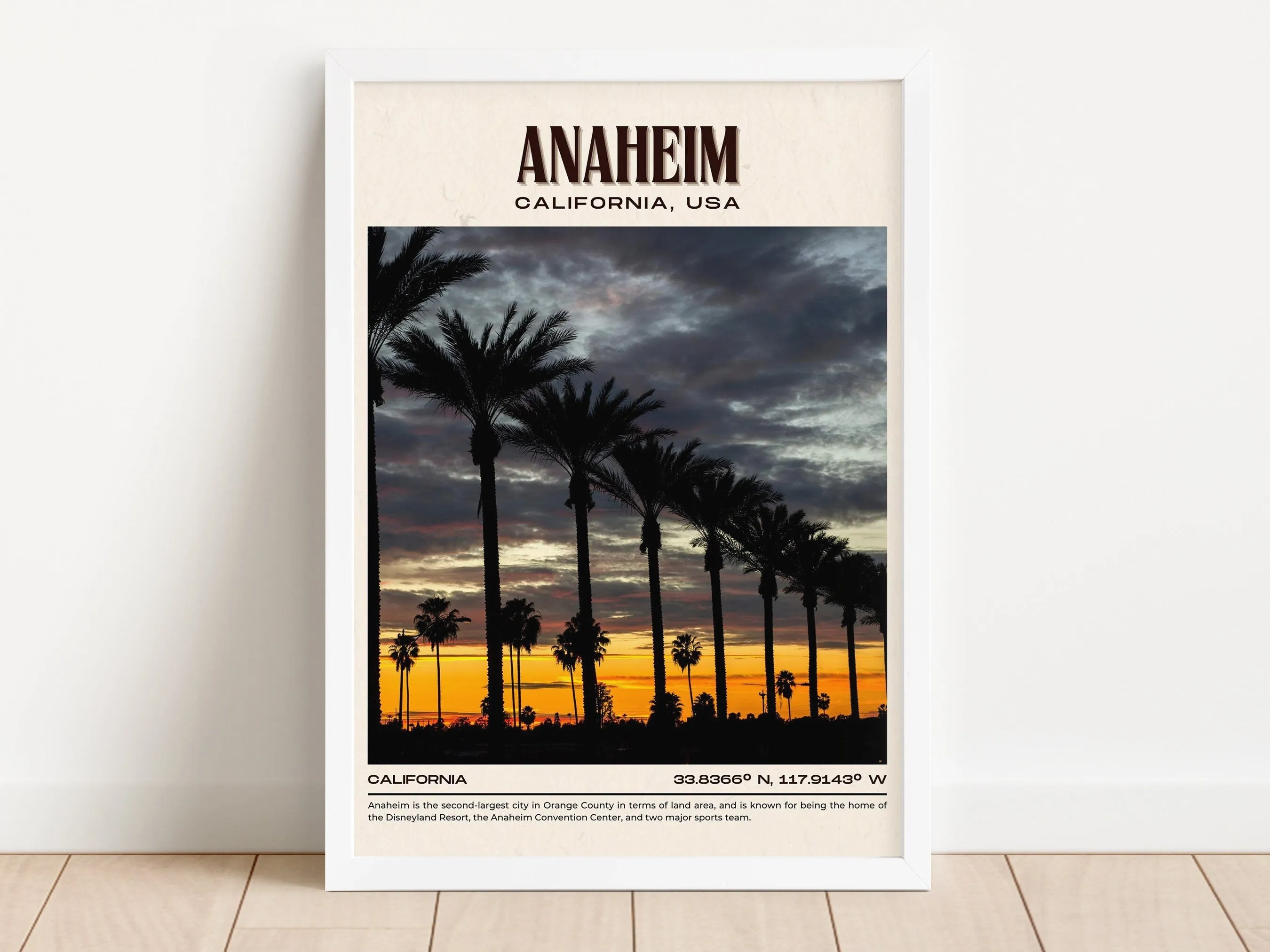 Anaheim Vintage Wall Art, California, USA Poster