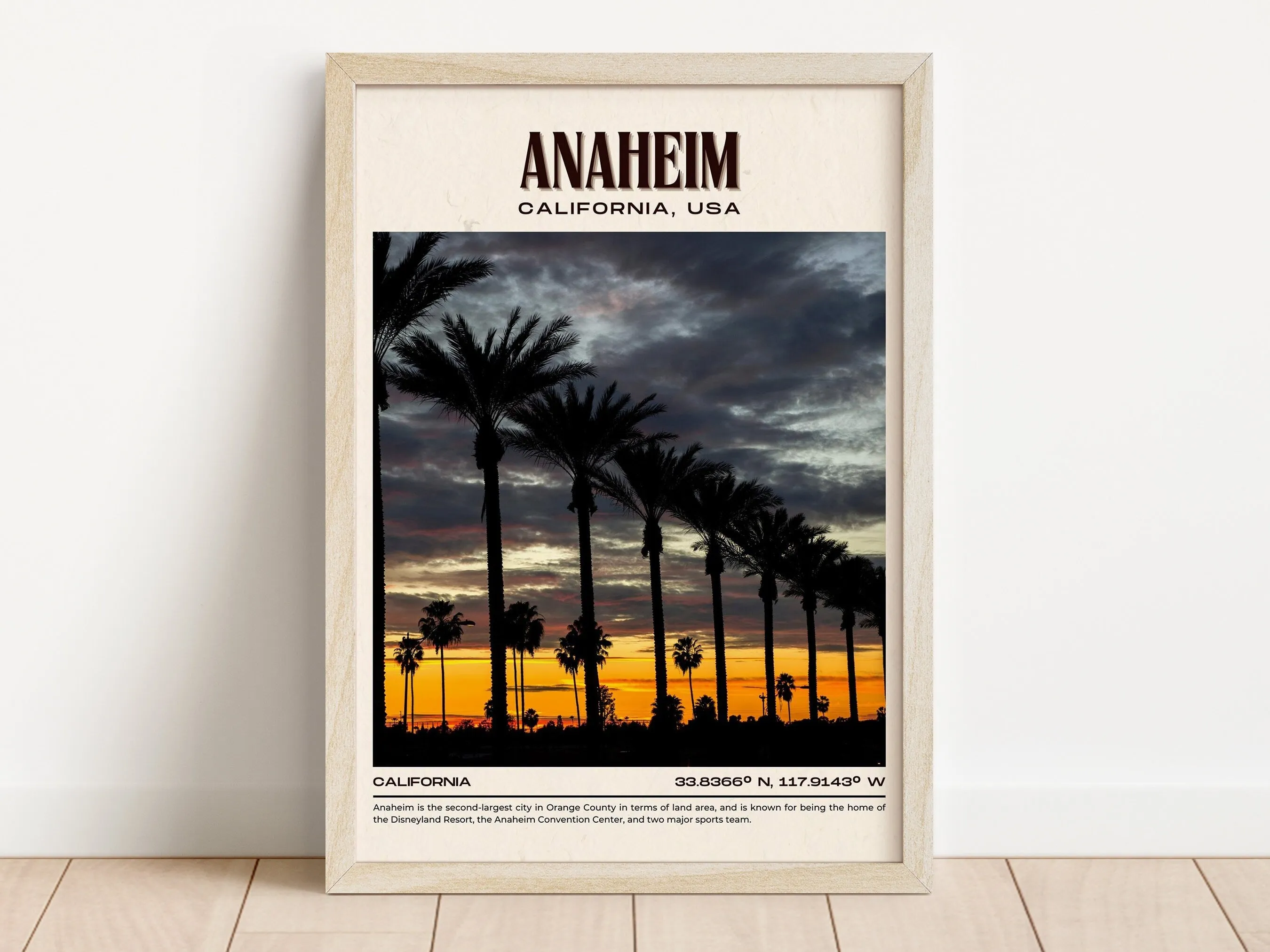 Anaheim Vintage Wall Art, California, USA Poster