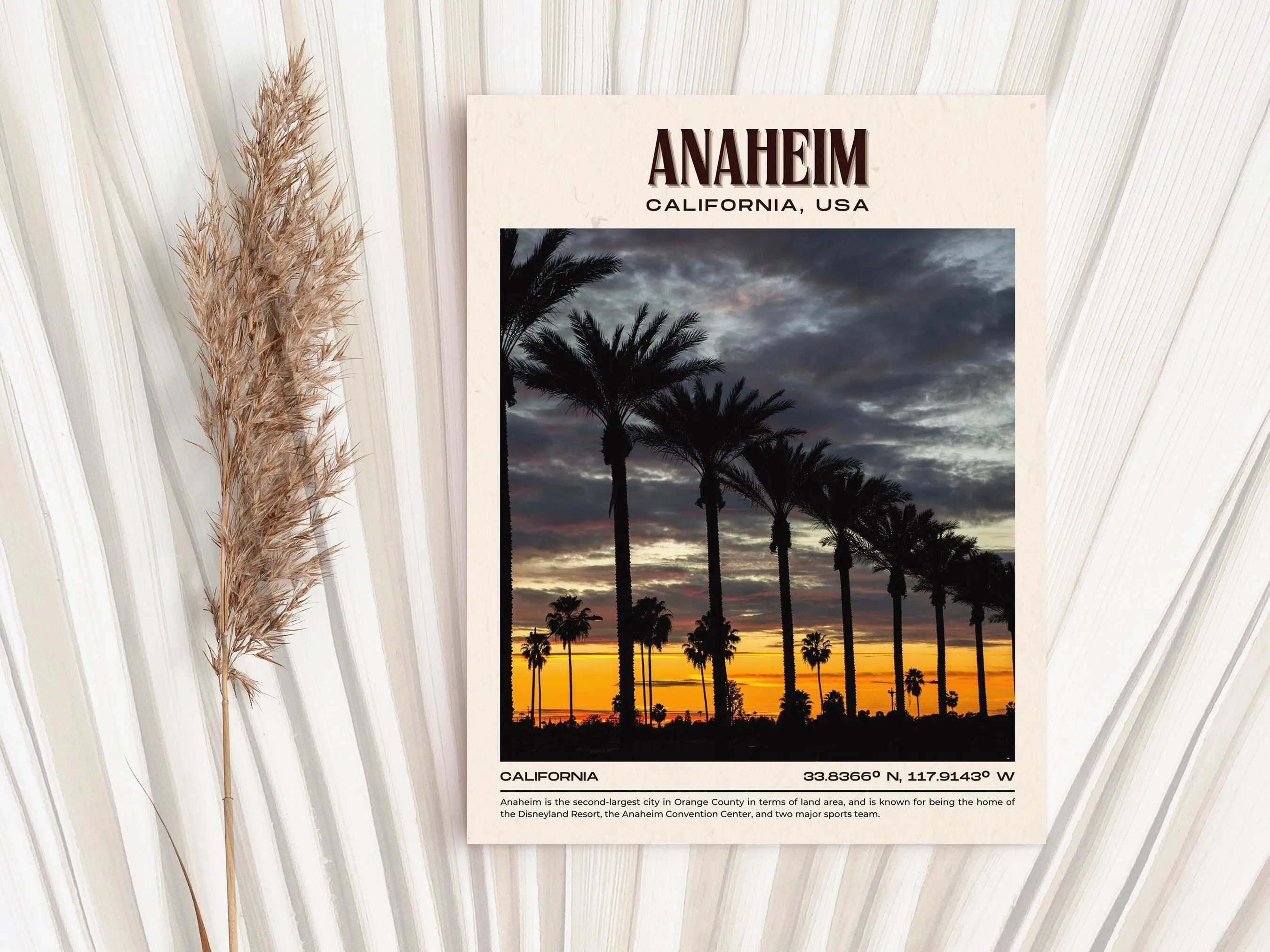 Anaheim Vintage Wall Art, California, USA Poster