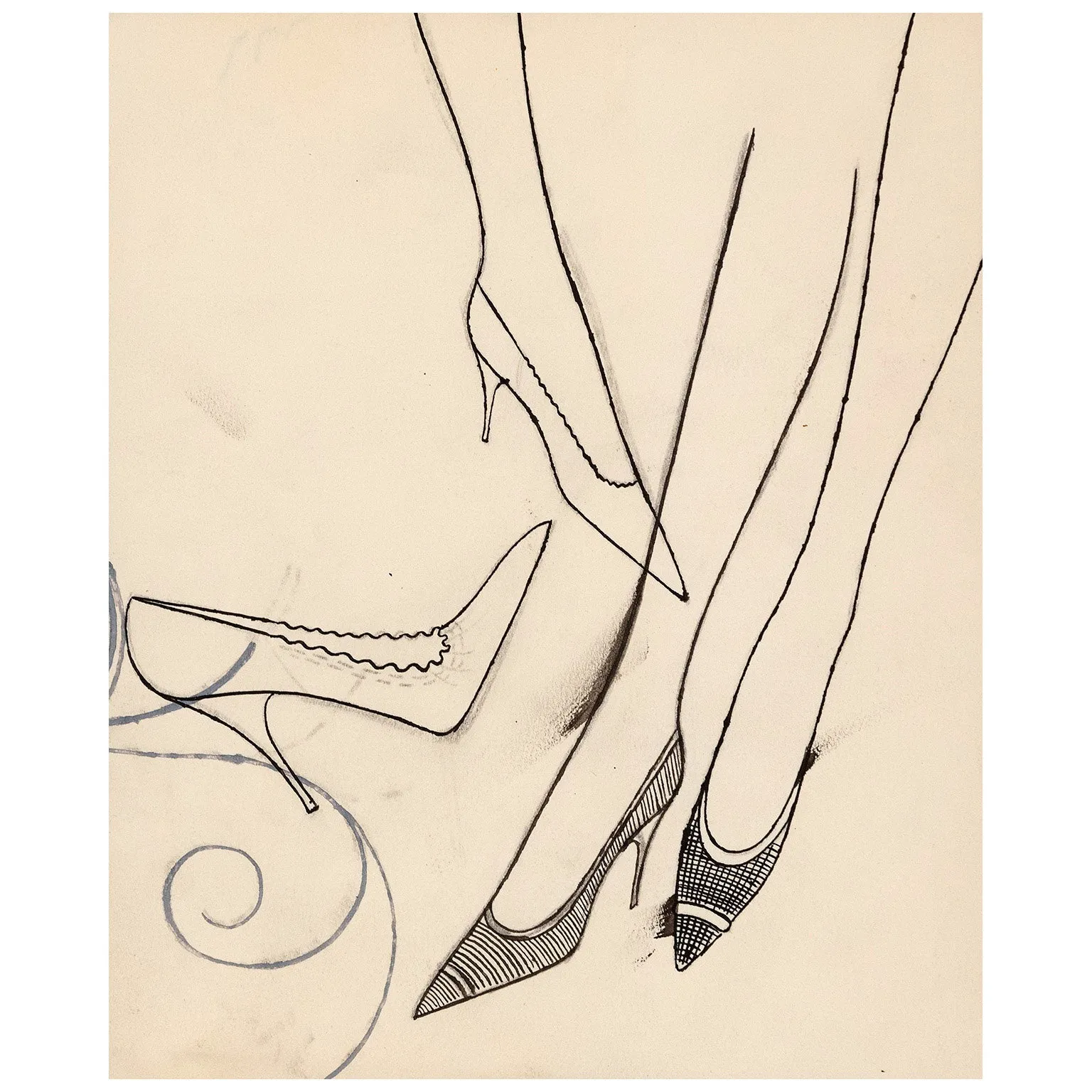 ANDY WARHOL "FASHION SHOES", 1954
