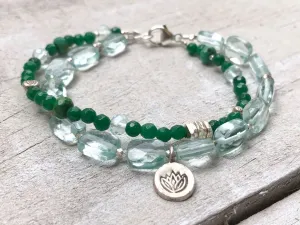 Aquamarine & Jade Bracelet