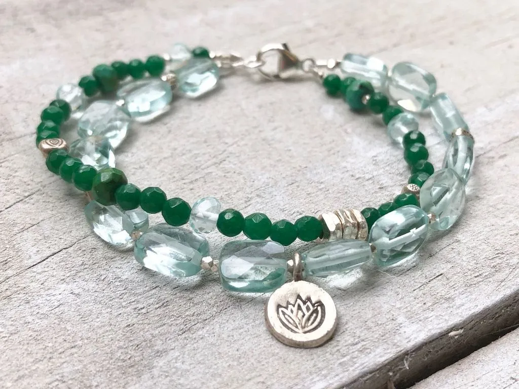 Aquamarine & Jade Bracelet