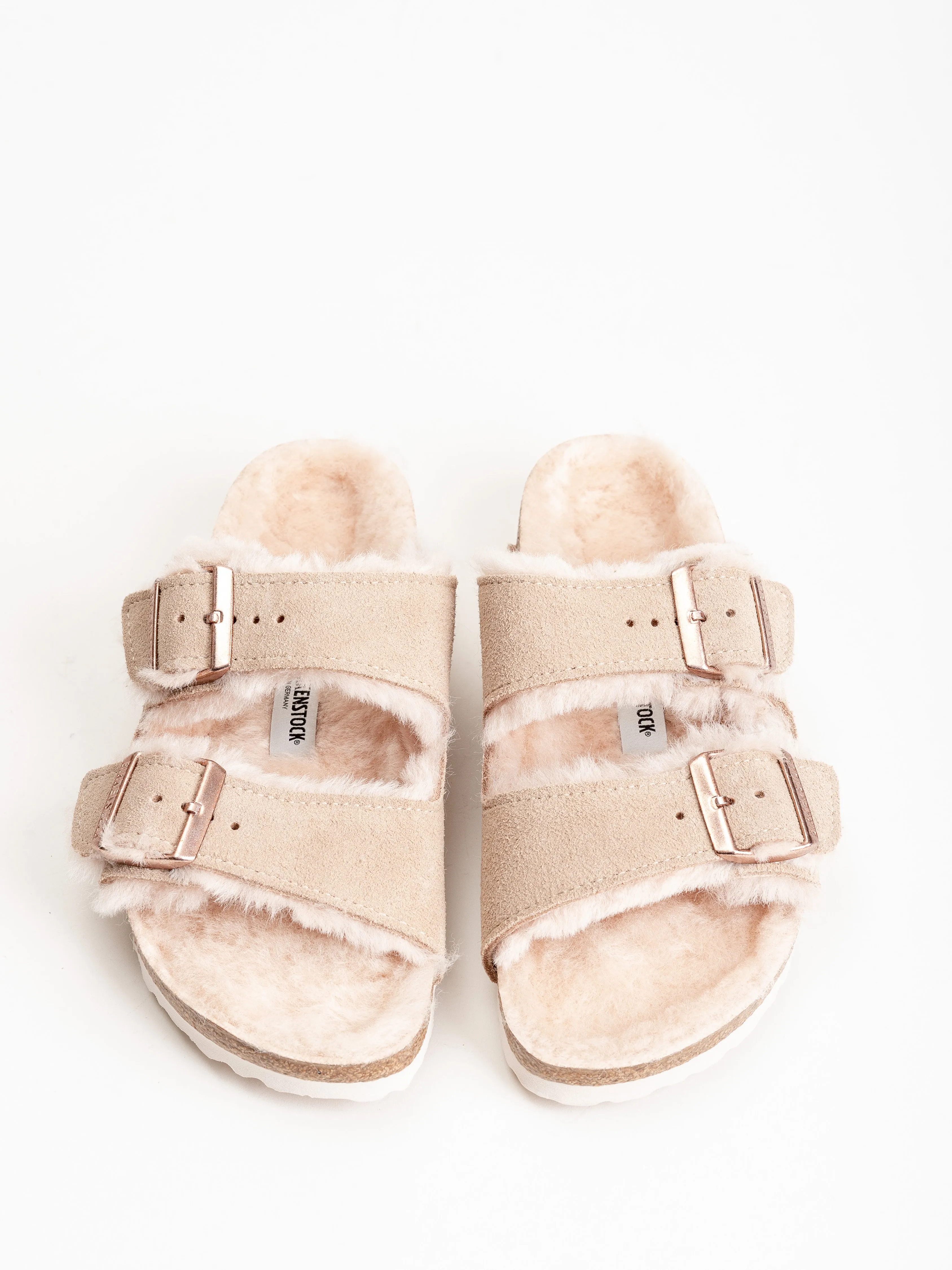 arizona suede sandal w/ shearling