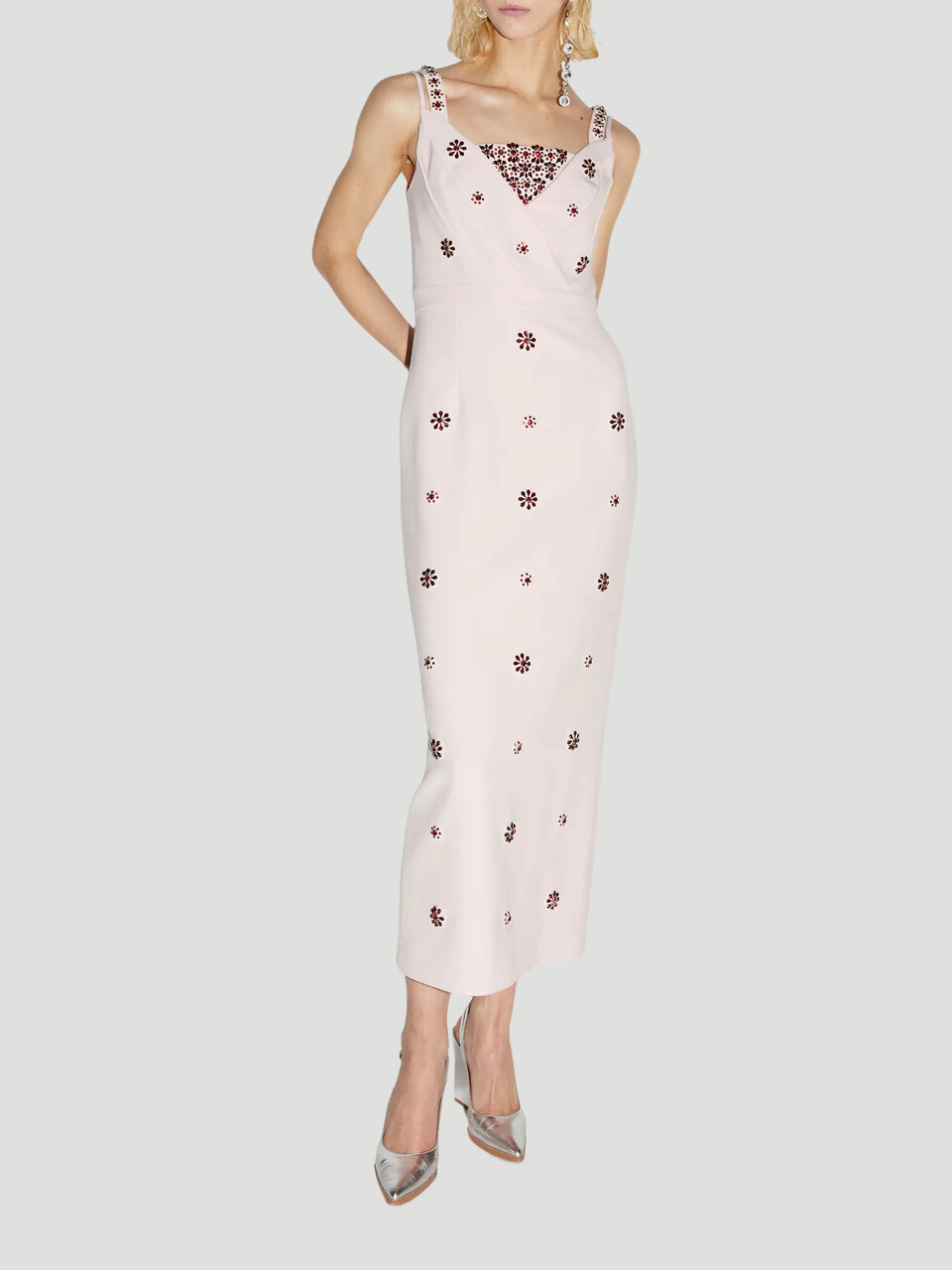 Arlene Crystal-Embellished Crepe Dress