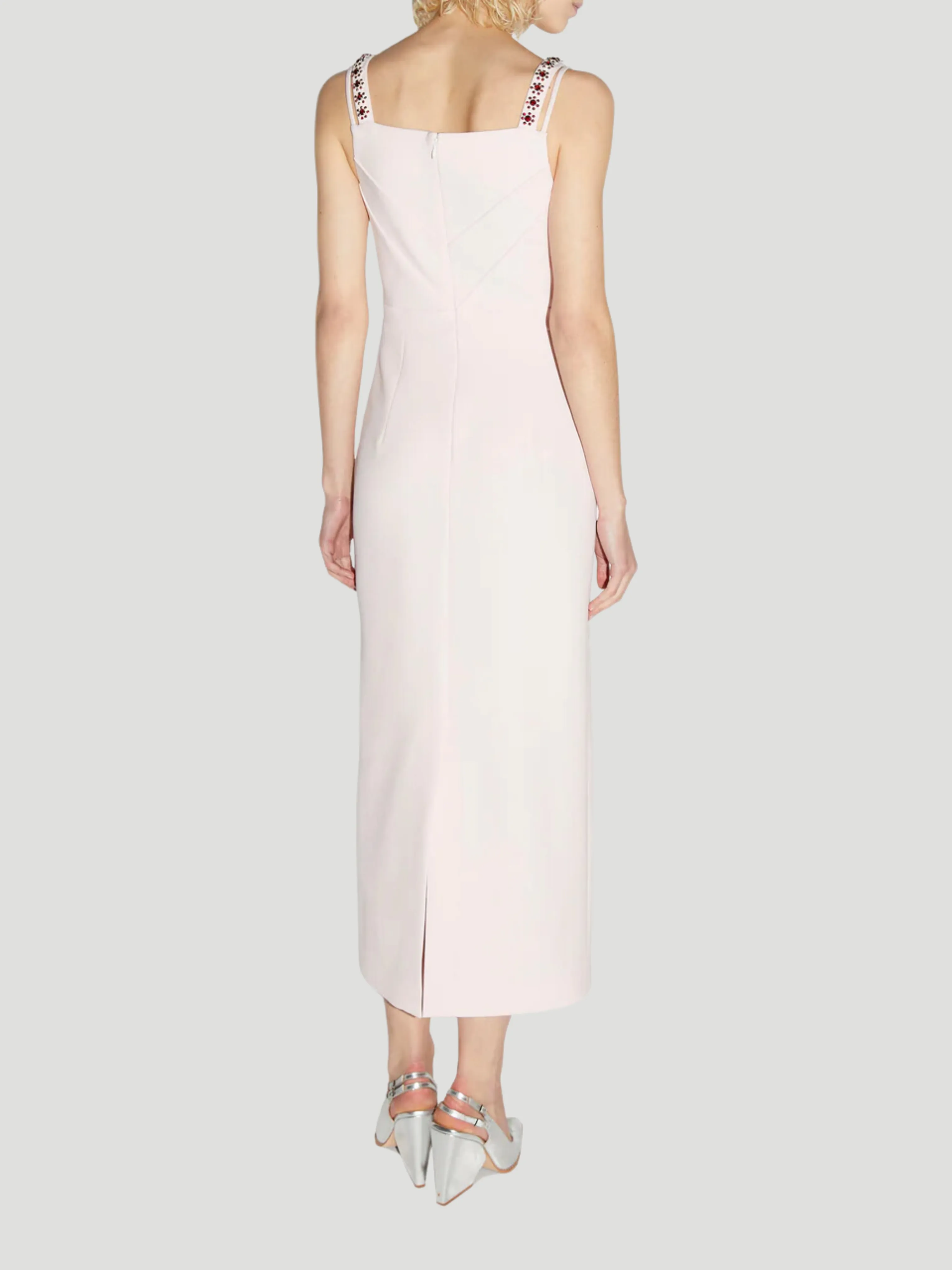 Arlene Crystal-Embellished Crepe Dress