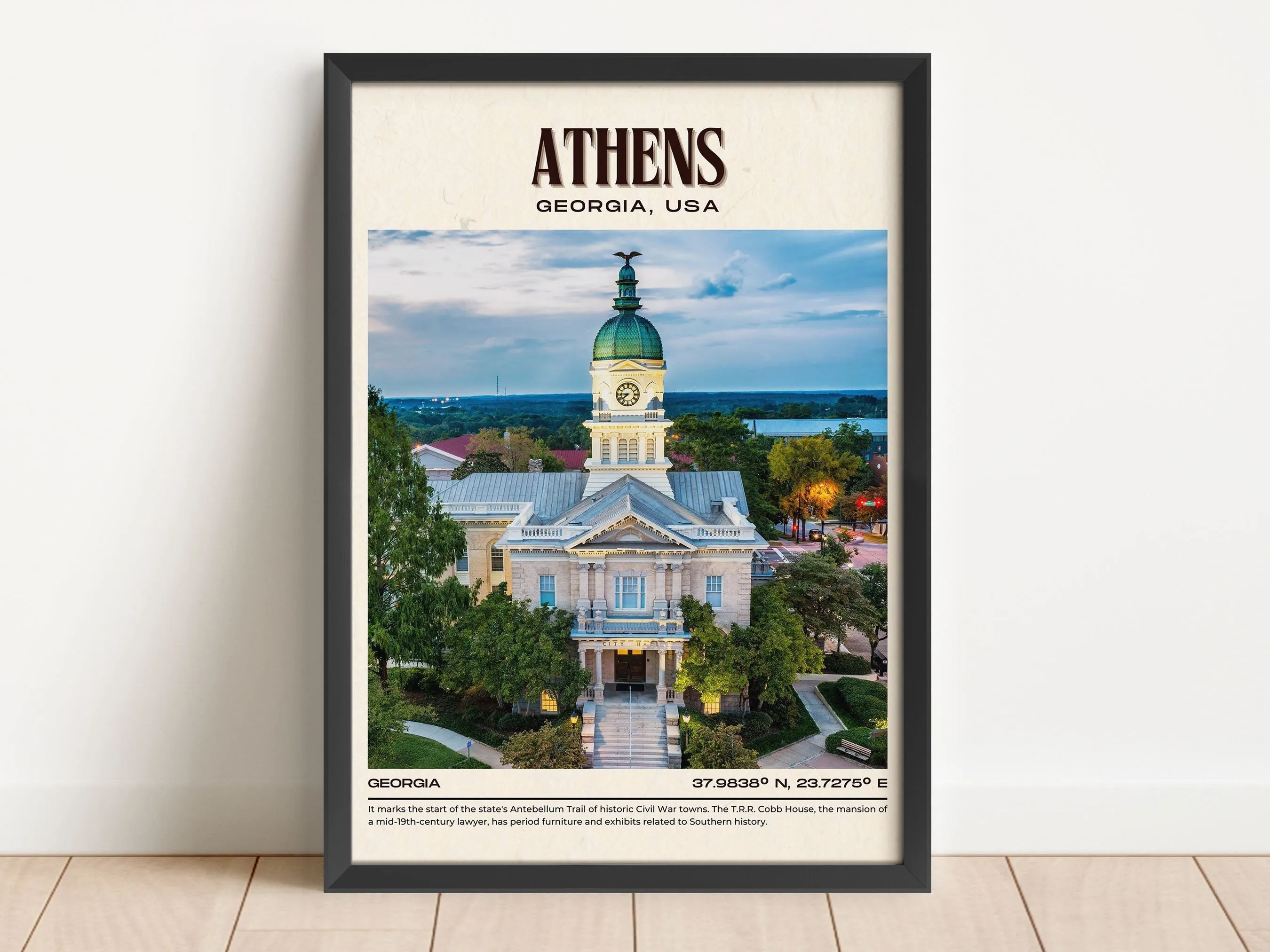 Athens Vintage Wall Art, Georgia, USA