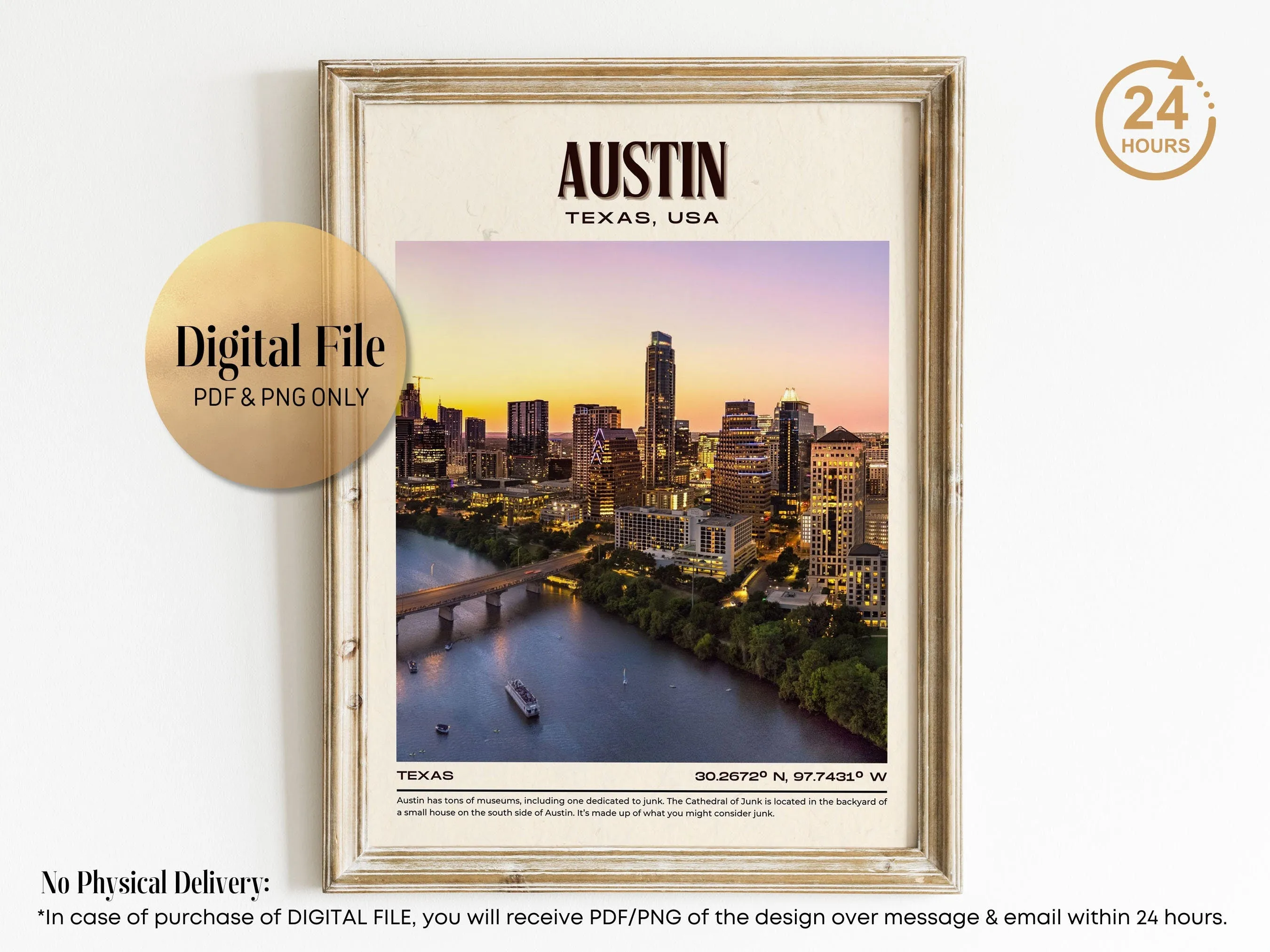 Austin Vintage Wall Art, Texas, USA