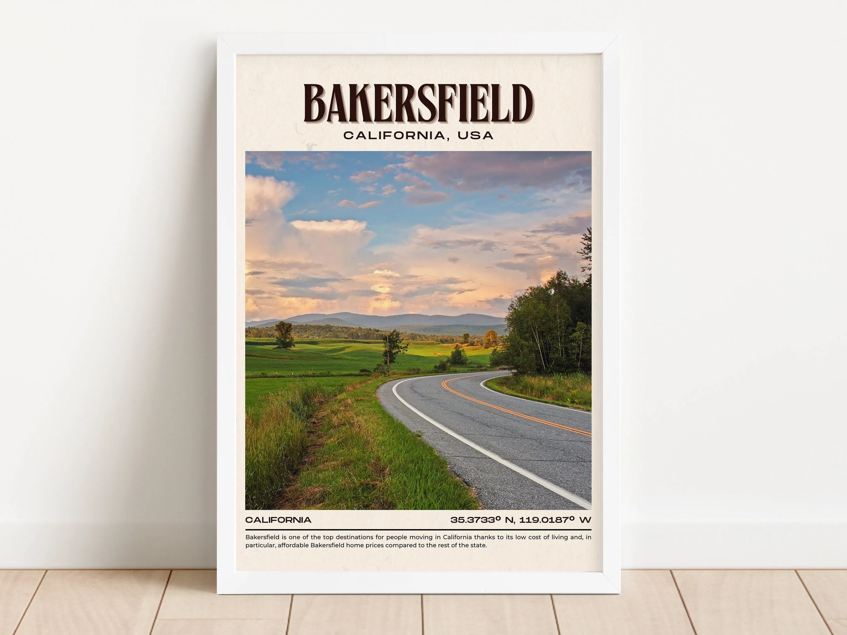 Bakersfield Vintage Wall Art, California, USA