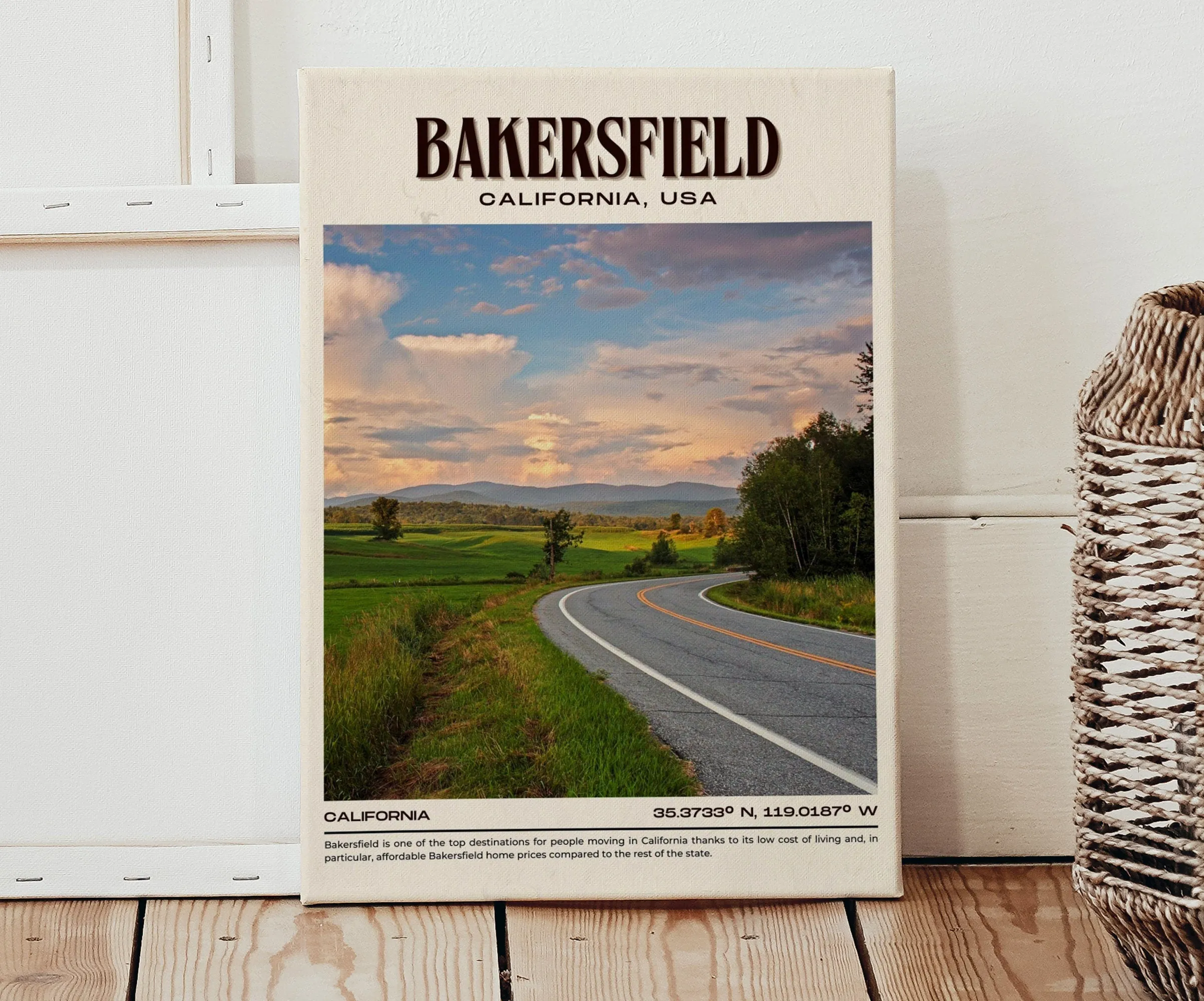 Bakersfield Vintage Wall Art, California, USA