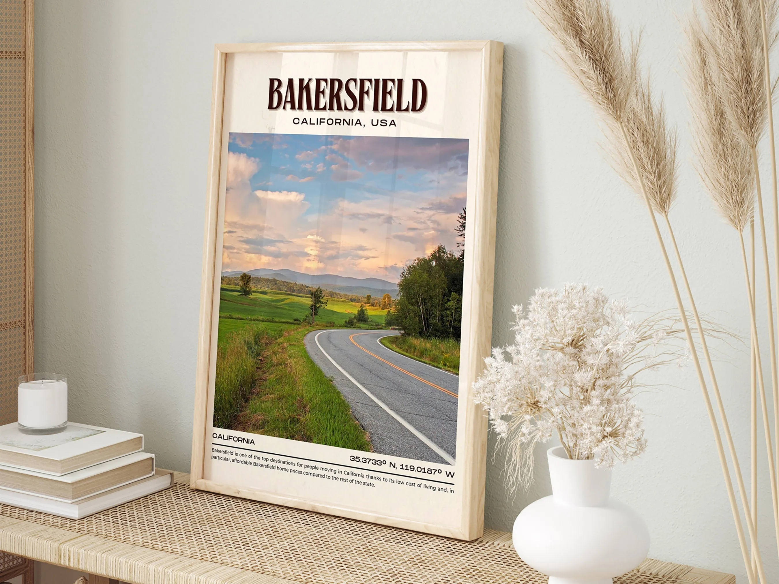 Bakersfield Vintage Wall Art, California, USA