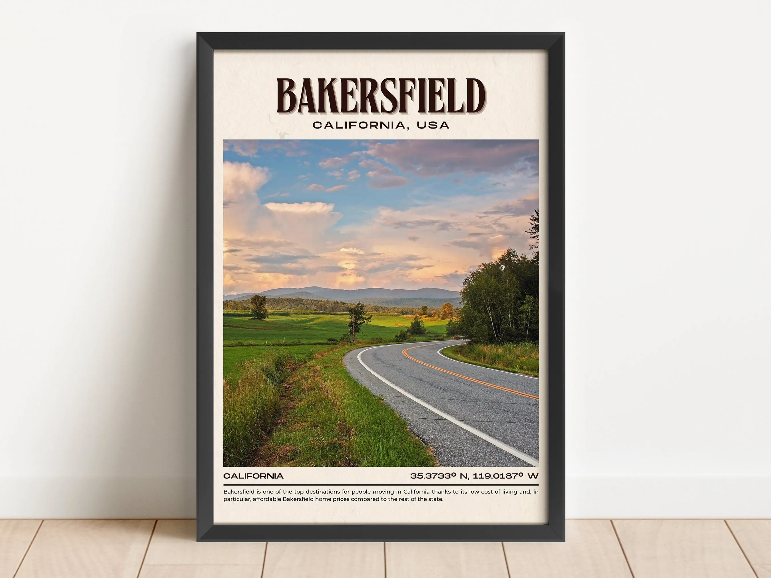 Bakersfield Vintage Wall Art, California, USA