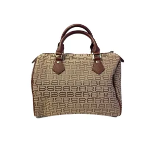 Balenciaga Brown Logo Boston Bag