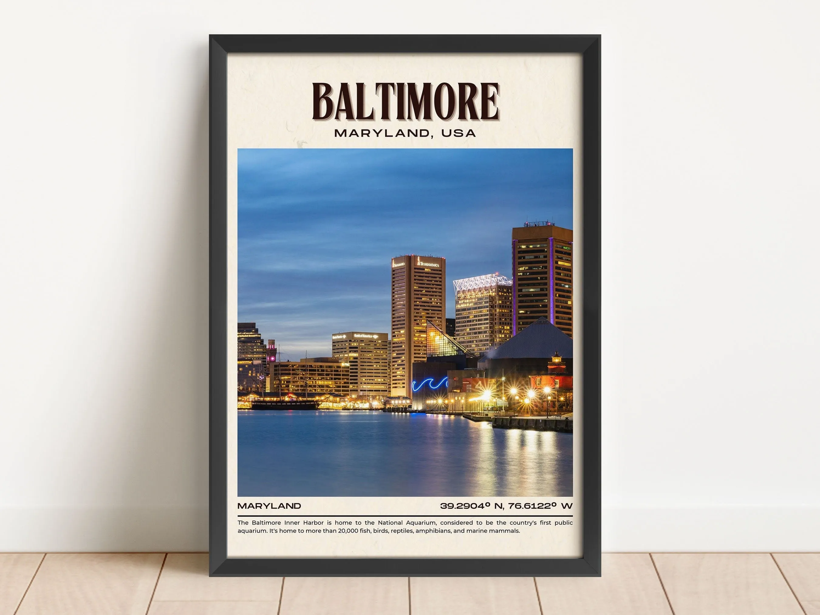 Baltimore Vintage Wall Art, Maryland, USA