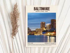 Baltimore Vintage Wall Art, Maryland, USA