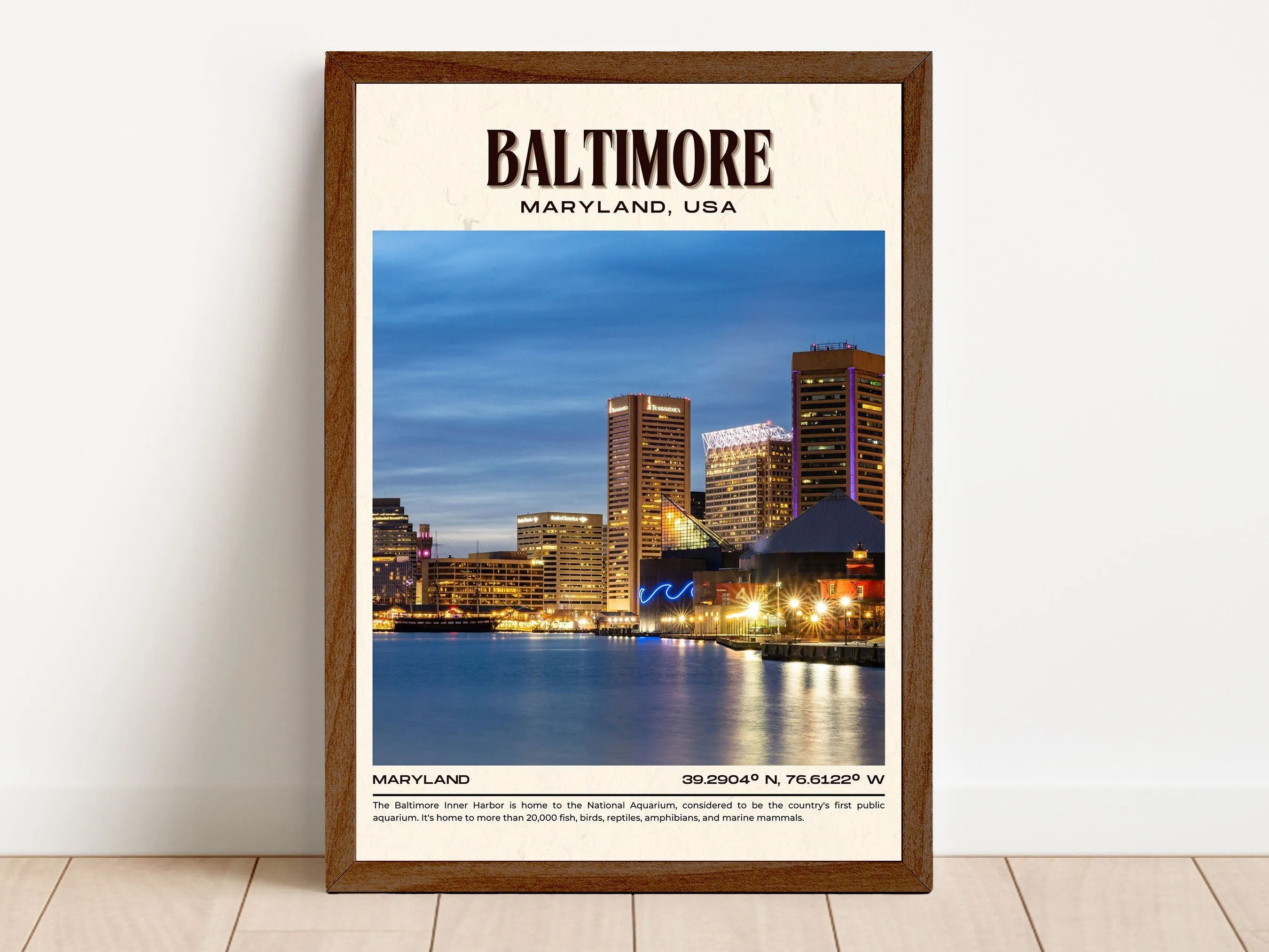 Baltimore Vintage Wall Art, Maryland, USA