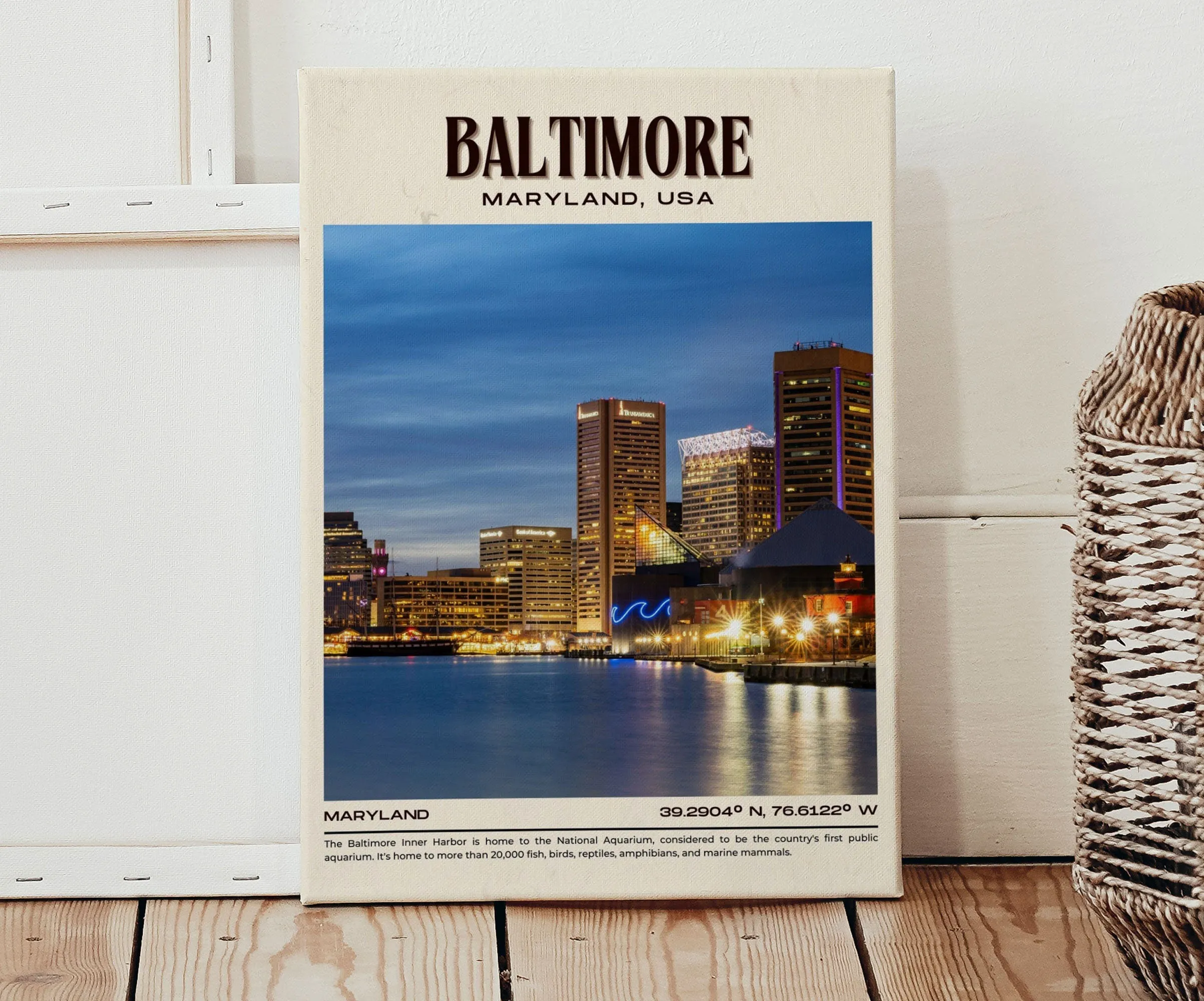 Baltimore Vintage Wall Art, Maryland, USA
