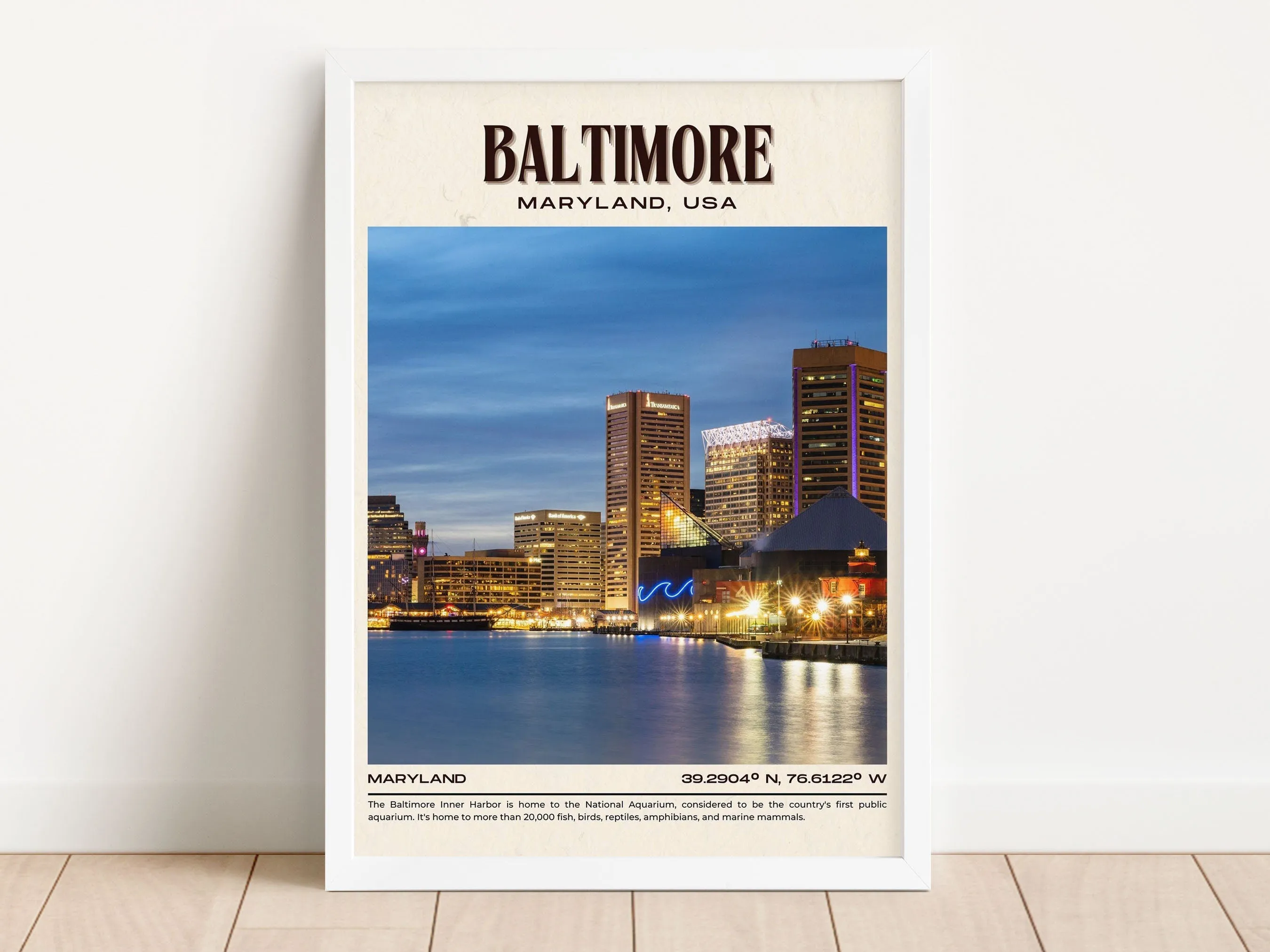 Baltimore Vintage Wall Art, Maryland, USA