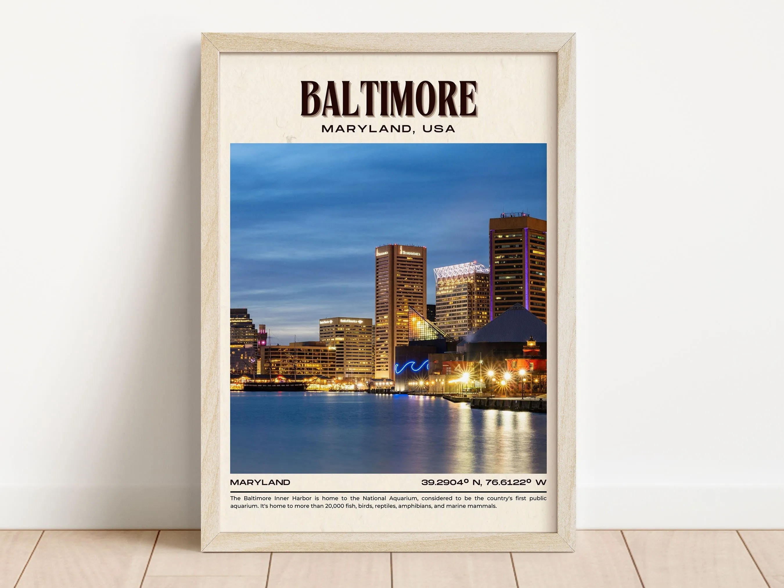 Baltimore Vintage Wall Art, Maryland, USA