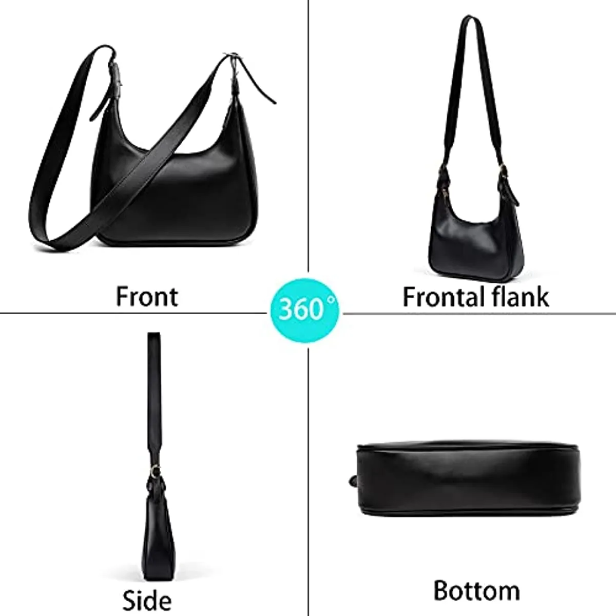 Barabum Retro Classic Half Round Messenger bag Shoulder bag, Zipper Open And Close, Suitable for Women