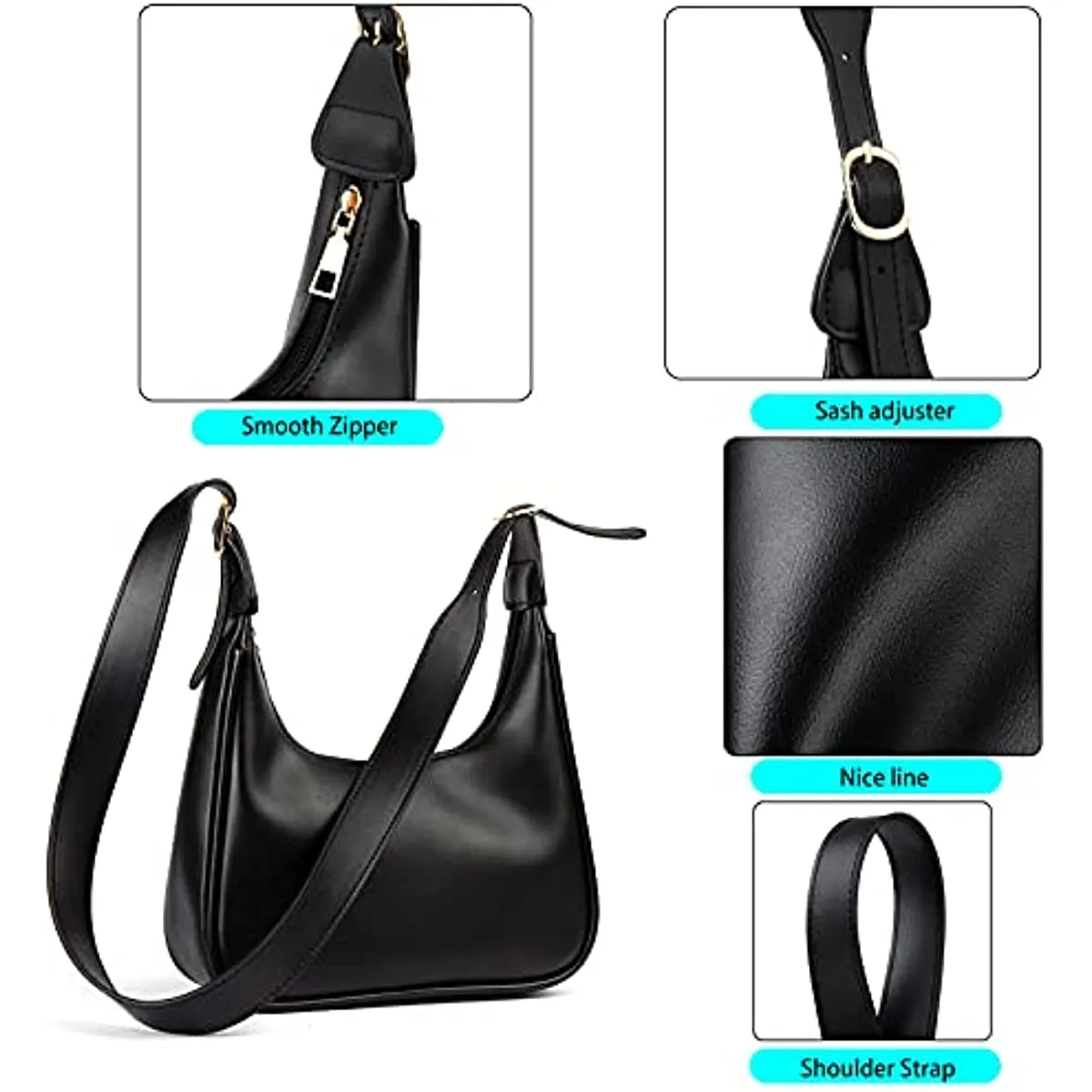 Barabum Retro Classic Half Round Messenger bag Shoulder bag, Zipper Open And Close, Suitable for Women
