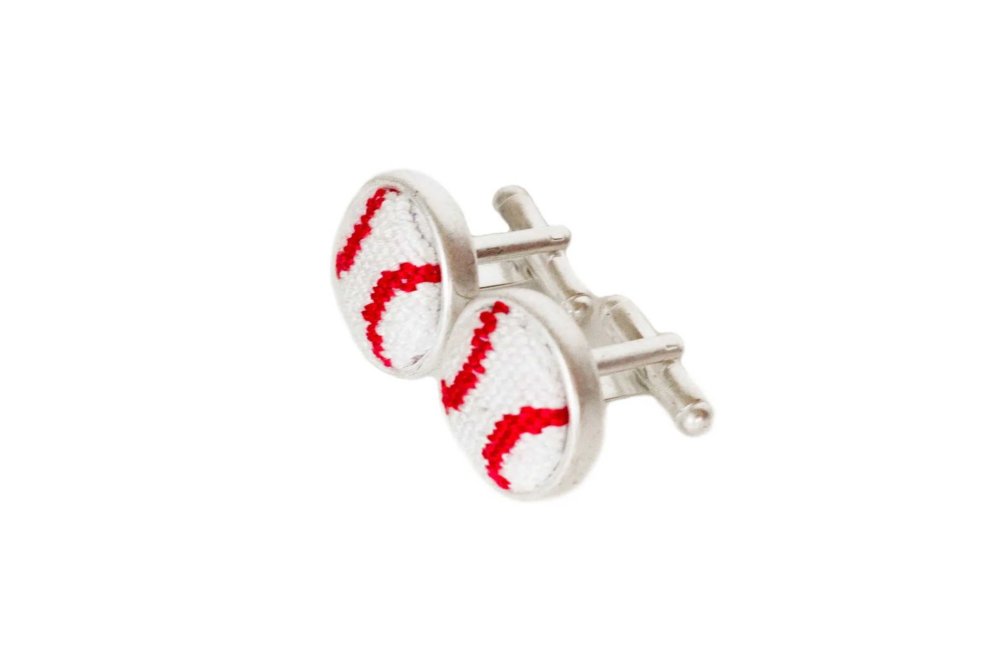 Baseball Needlepoint Cufflinks