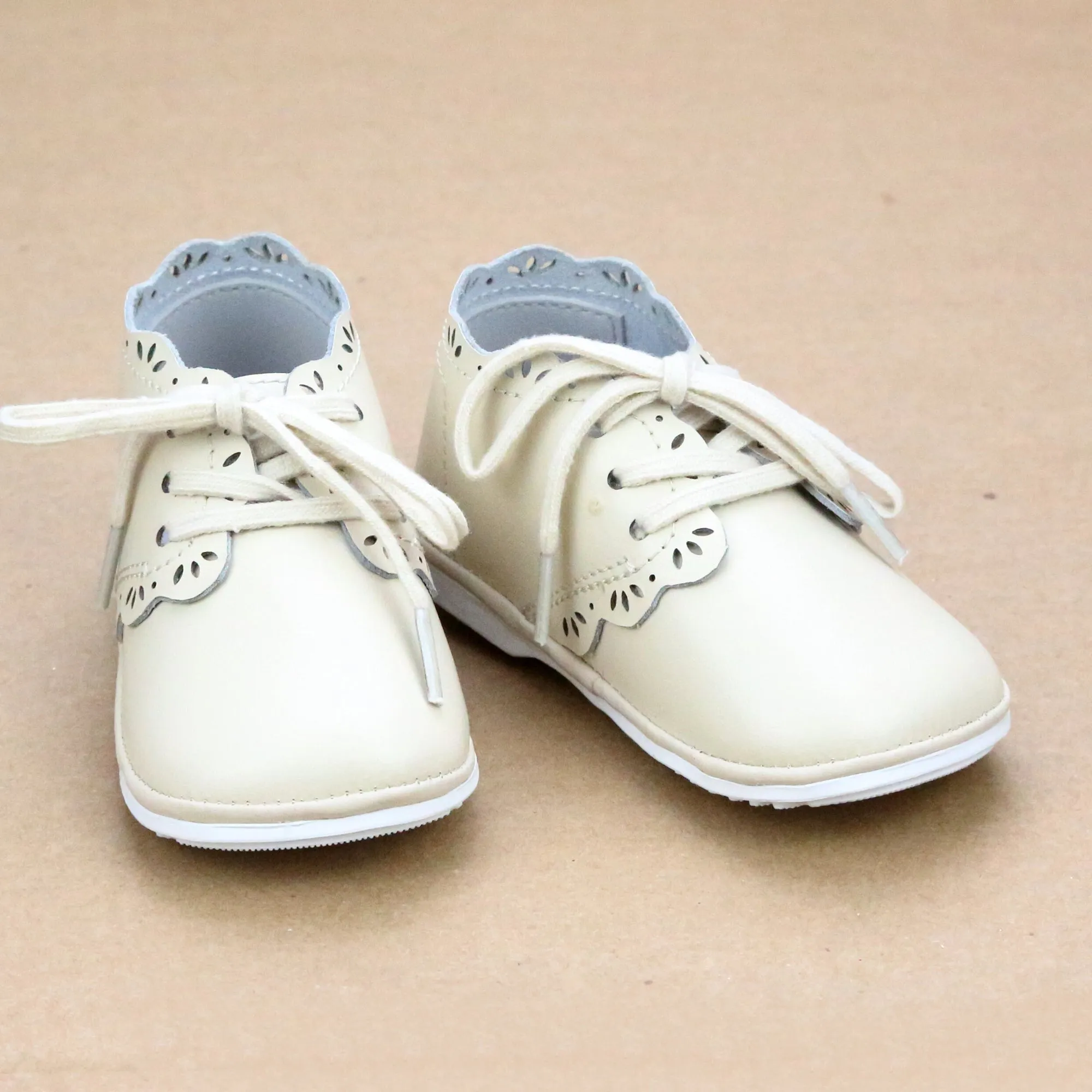 Bella Baby Girls Scalloped Leather Bootie