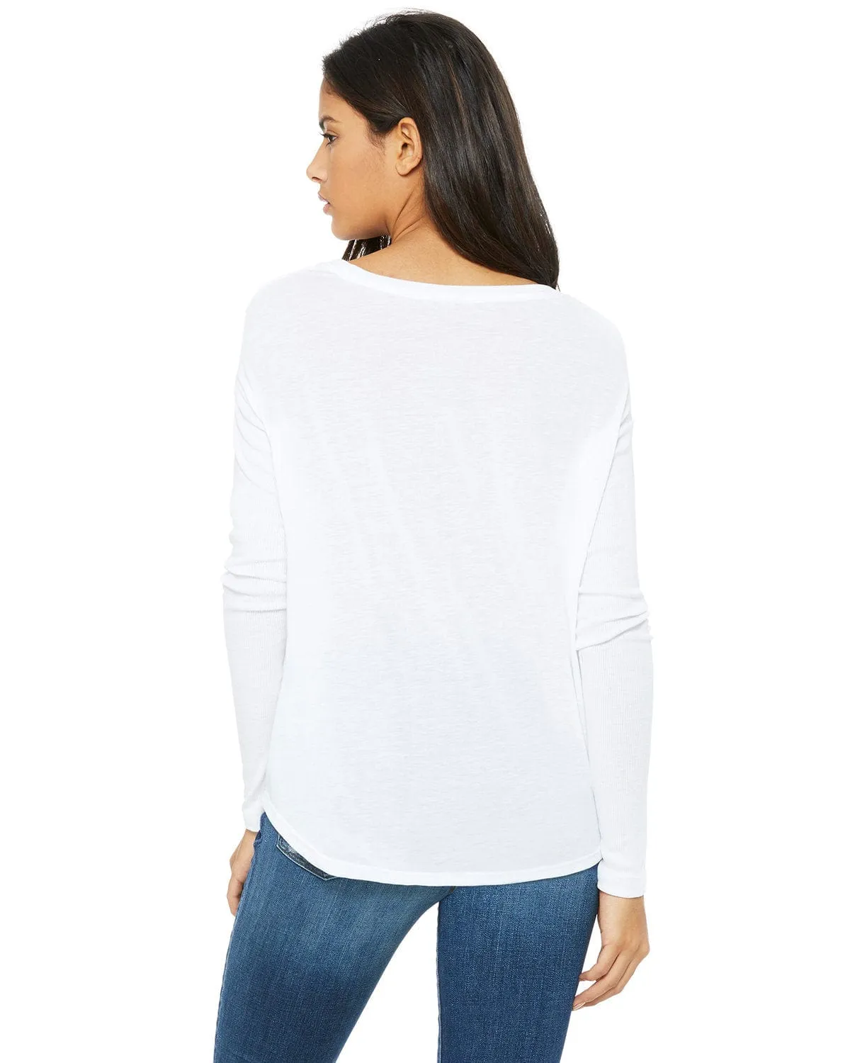 Bella Canvas Ladies Flowy Long Sleeve T-Shirt with 2x1 Sleeves