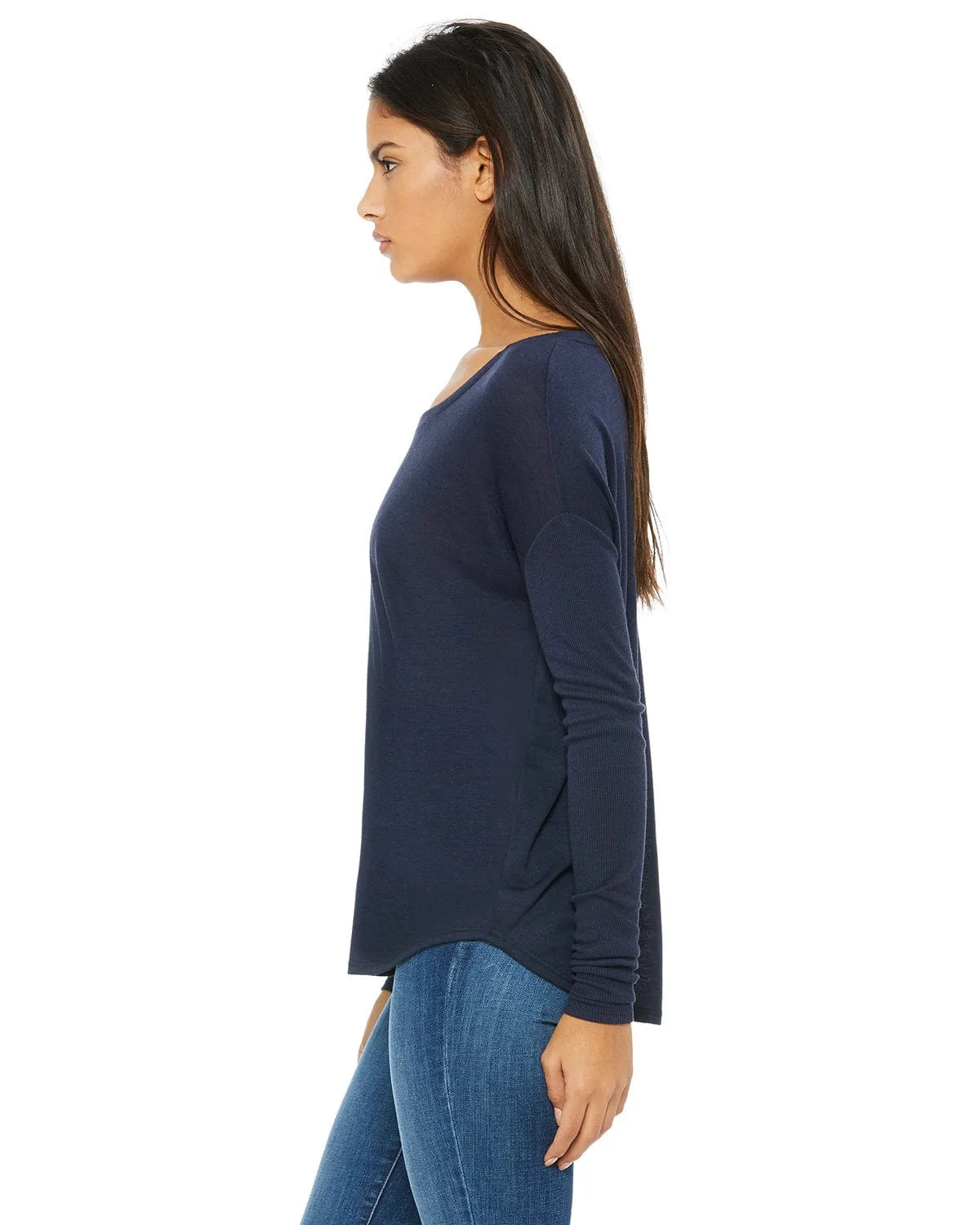 Bella Canvas Ladies Flowy Long Sleeve T-Shirt with 2x1 Sleeves