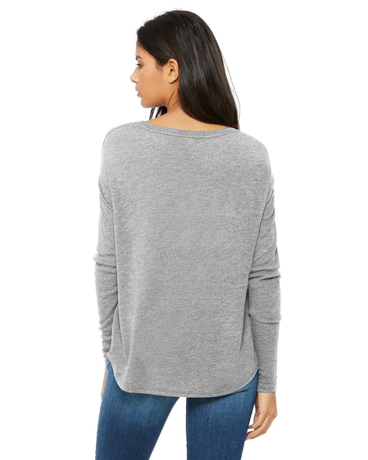 Bella Canvas Ladies Flowy Long Sleeve T-Shirt with 2x1 Sleeves