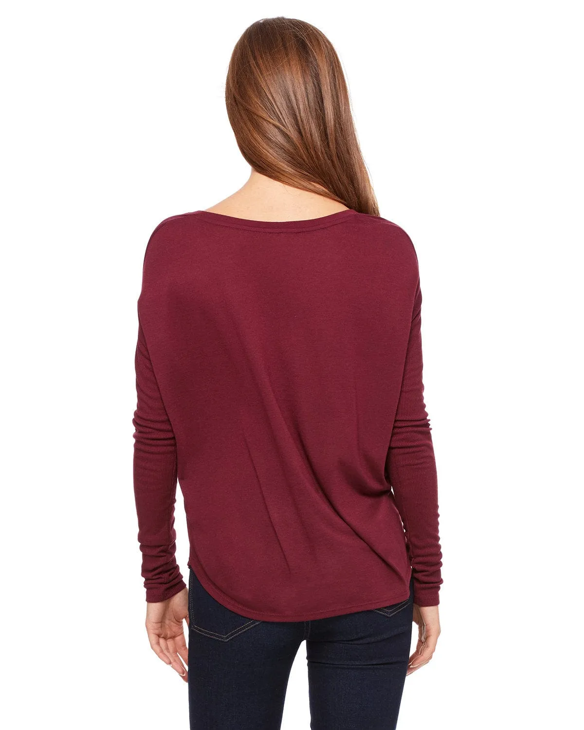 Bella Canvas Ladies Flowy Long Sleeve T-Shirt with 2x1 Sleeves