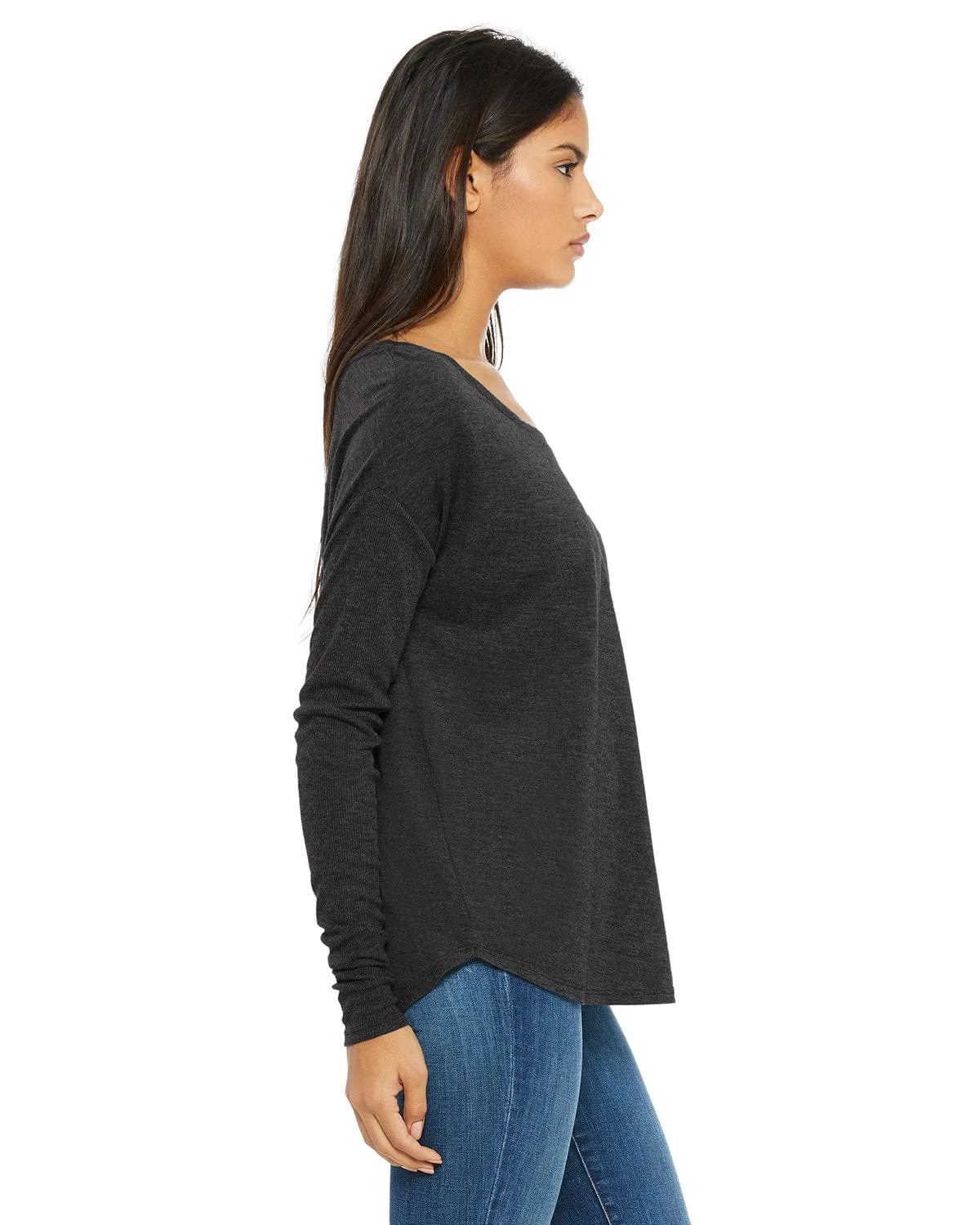 Bella Canvas Ladies Flowy Long Sleeve T-Shirt with 2x1 Sleeves