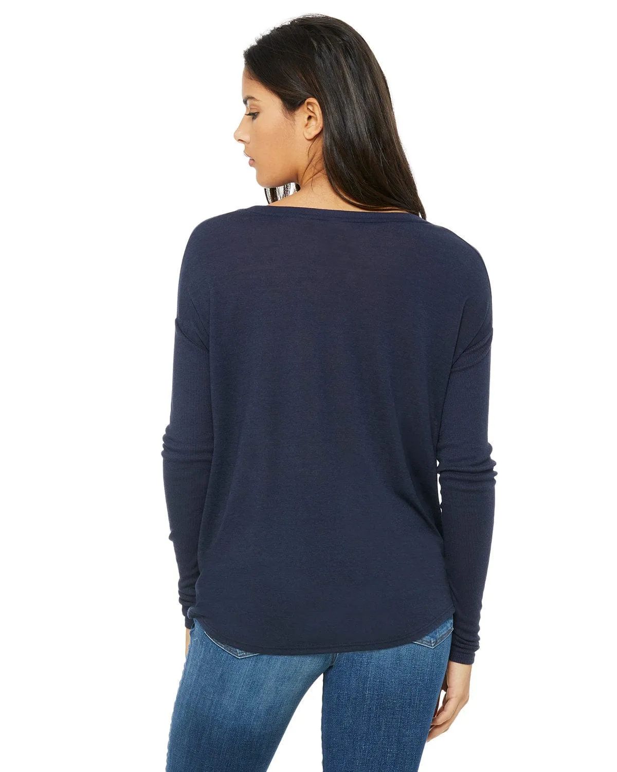 Bella Canvas Ladies Flowy Long Sleeve T-Shirt with 2x1 Sleeves