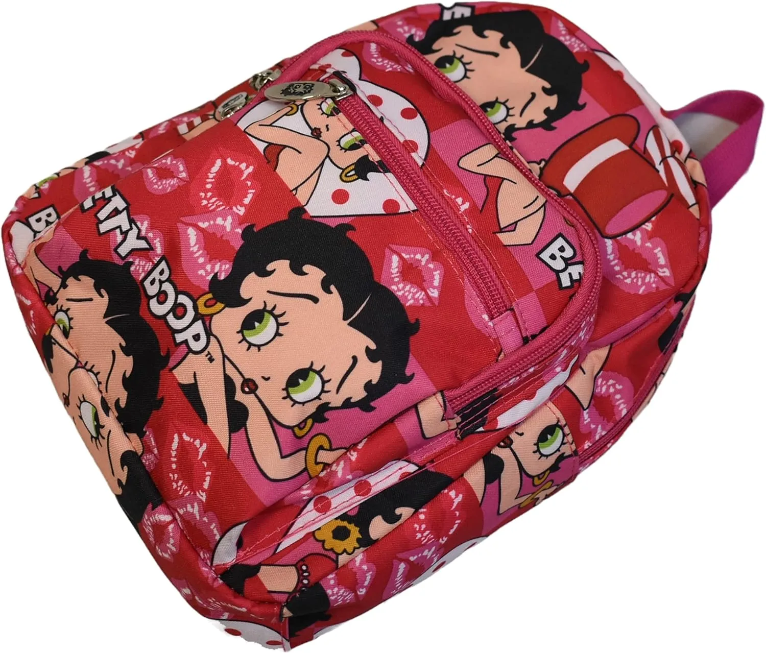 Betty Boop Canvas School mini Backpack Book Pink red Sport Pockets
